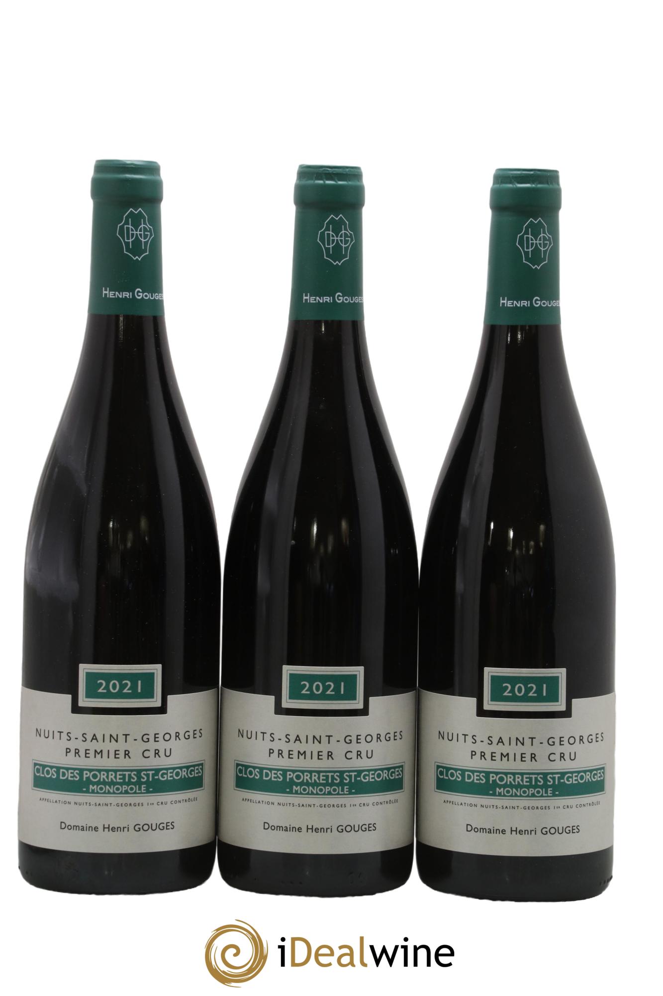 Nuits-Saint-Georges 1er Cru Clos des Porrets St Georges Henri Gouges 2021 - Lot de 3 bouteilles - 0
