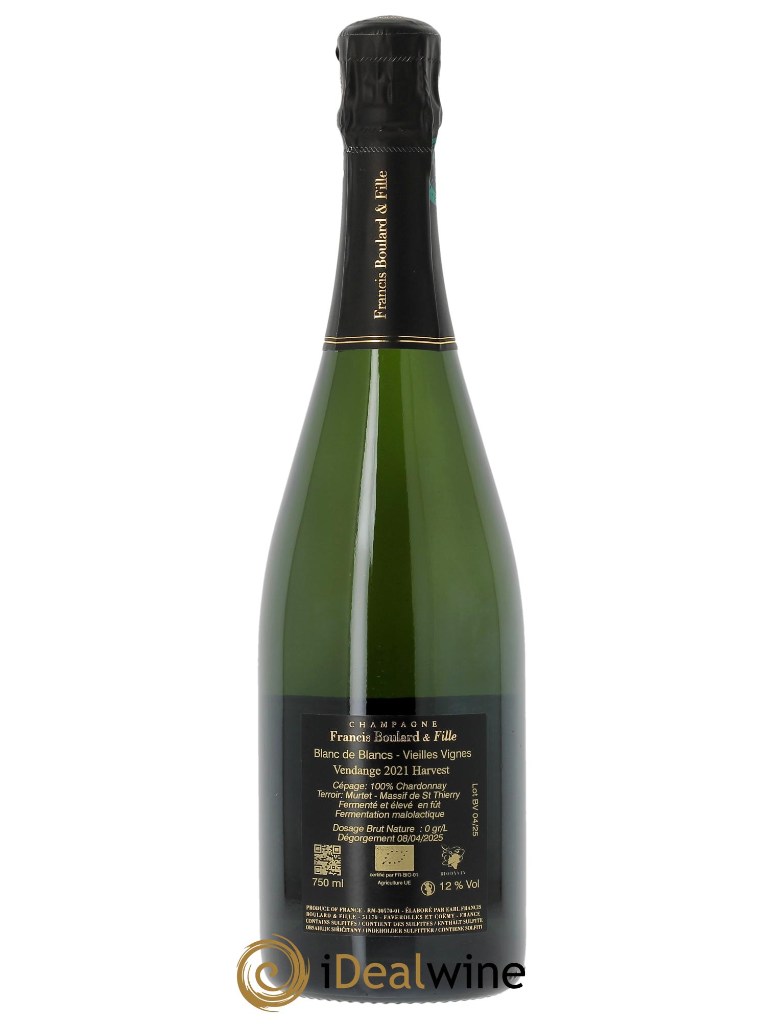 Blanc de Blancs Vieilles Vignes Extra-Brut Francis Boulard  2021 - Lot de 1 bouteille - 1
