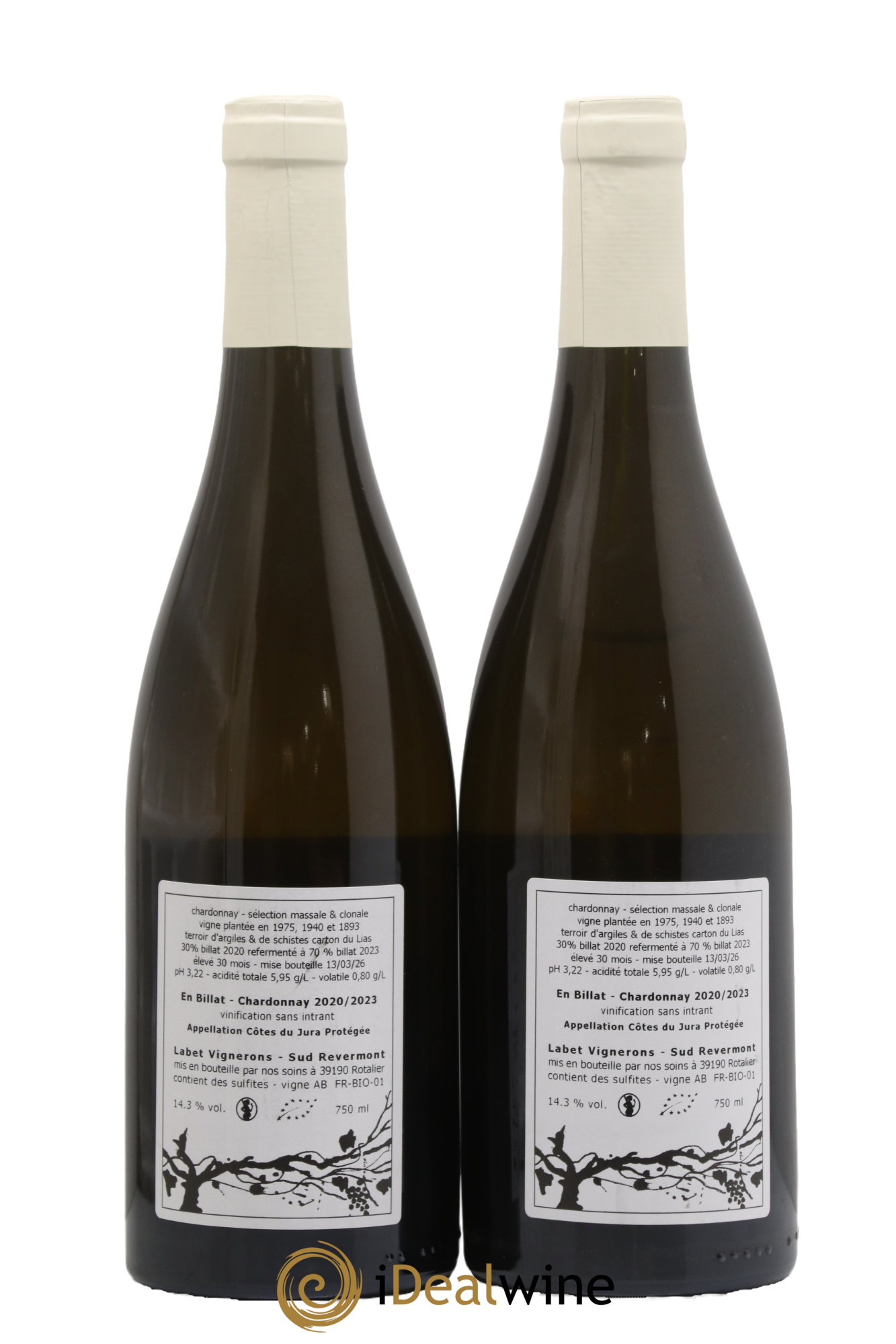 Côtes du Jura Chardonnay En Billat Labet (Domaine) 2023 - Lot de 2 bouteilles - 1
