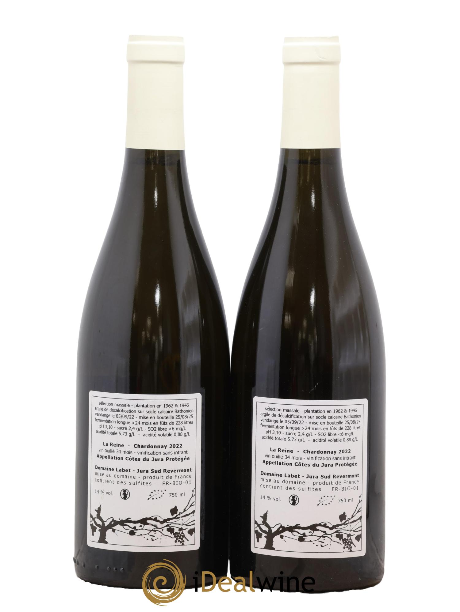 Côtes du Jura Chardonnay La Reine Romain - Julien  - Charline Labet 2022 - Lot of 2 bottles - 1
