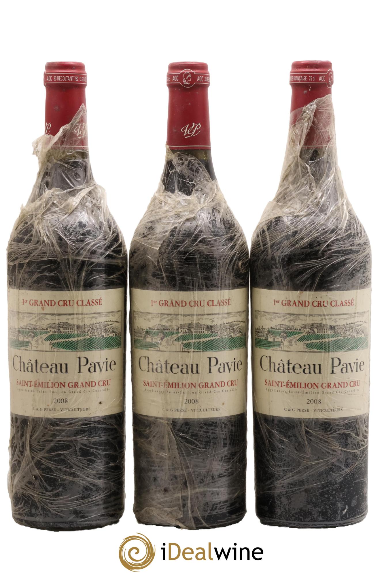 Château Pavie 1er Grand Cru Classé A 2008 - Lot de 3 bouteilles - 0