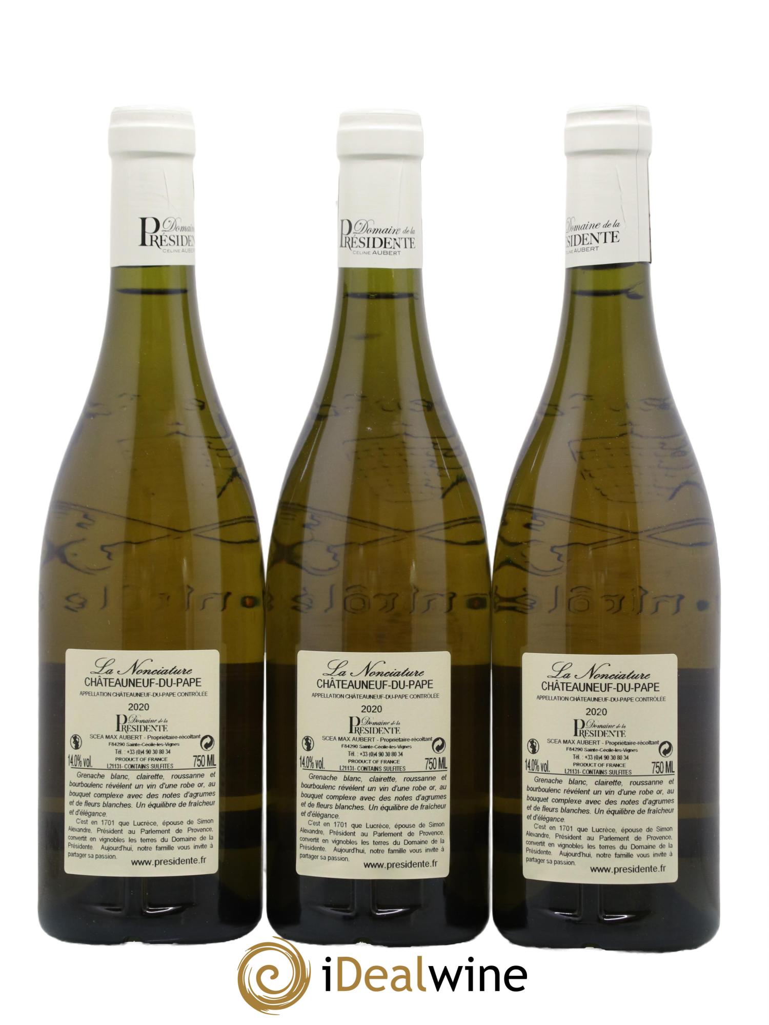 Châteauneuf-du-Pape La Nonciature Domaine De La Presidente 2020 - Lot de 3 bouteilles - 1