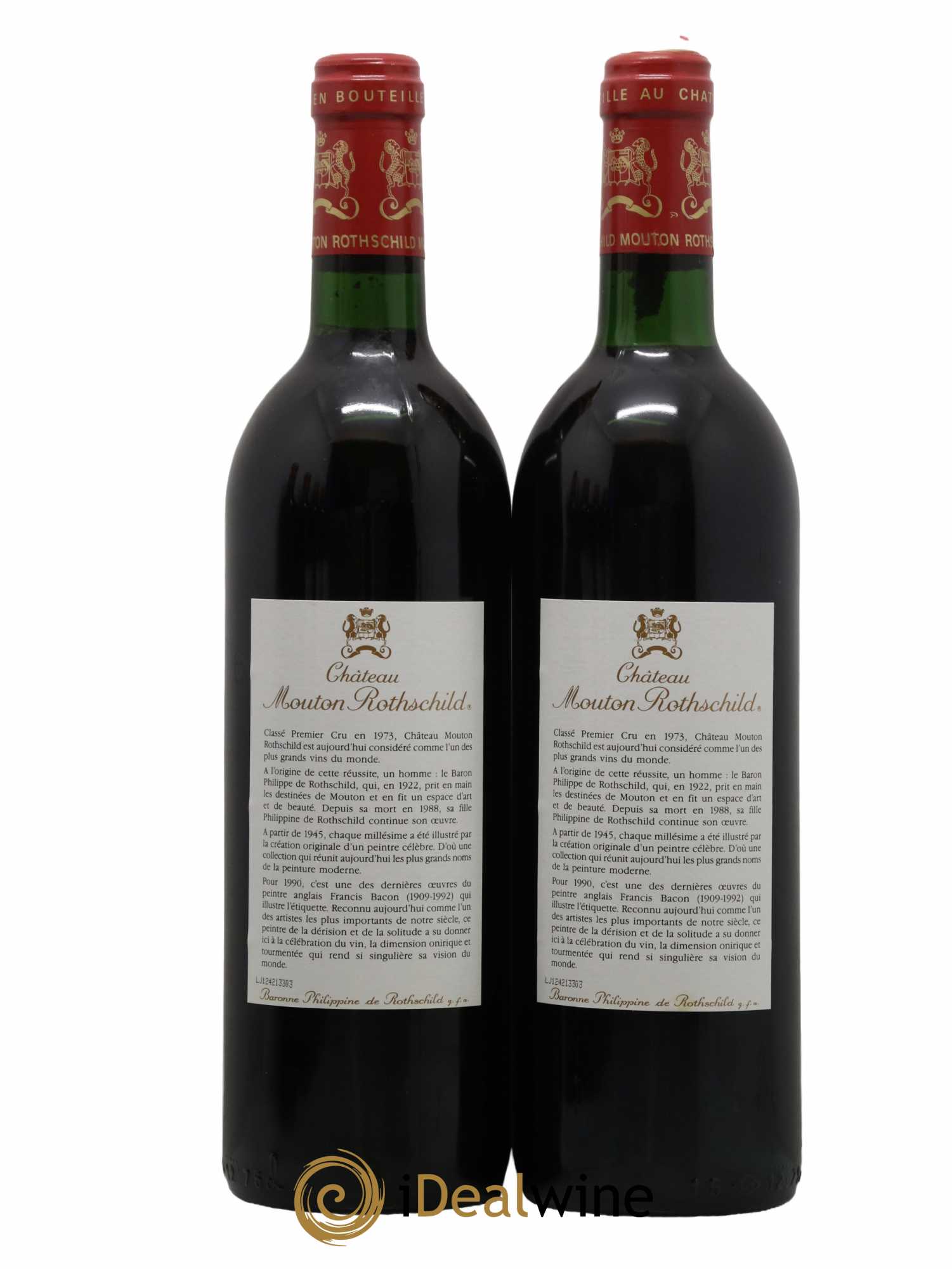 Château Mouton Rothschild 1er Grand Cru Classé  1990 - Lot of 2 bottles - 1