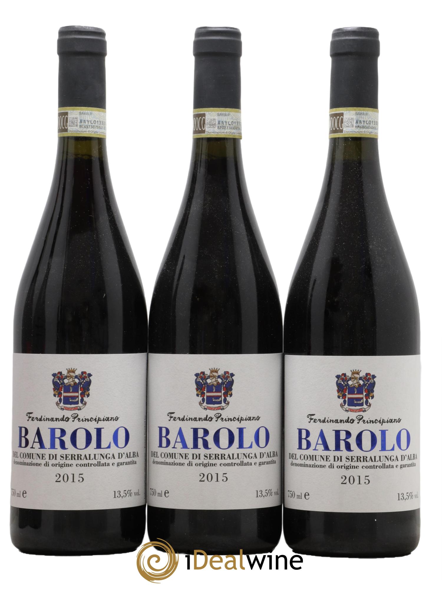 Barolo Ferdinando Principiano 2015 - Lot de 3 bouteilles - 0