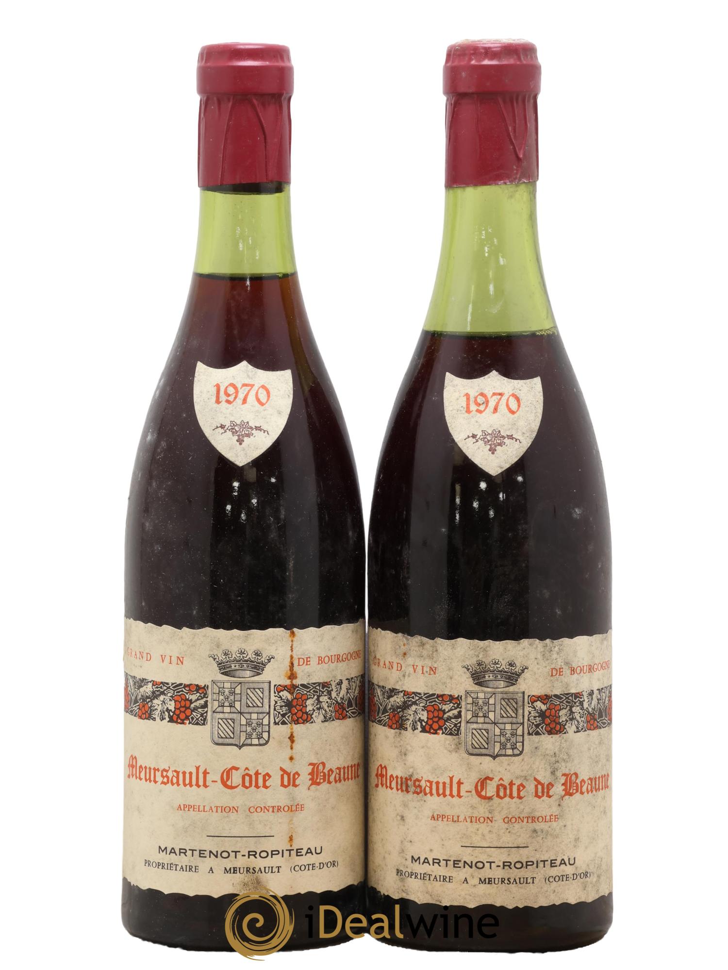 Meursault Côte de Beaune Martenot-Ropiteau 1970 - Lot de 2 bouteilles - 0