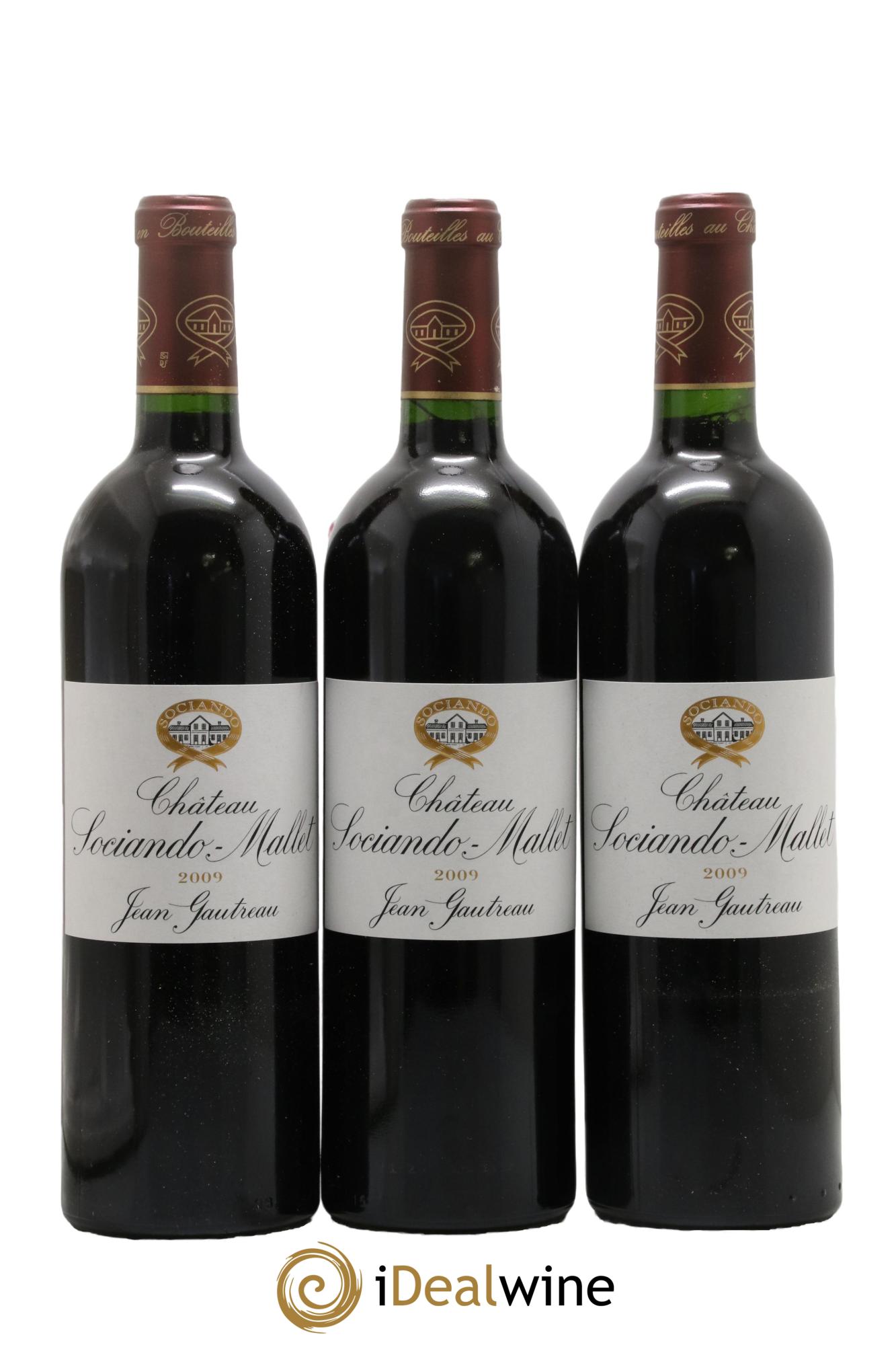 Château Sociando Mallet 2009 - Lot de 3 bouteilles - 0