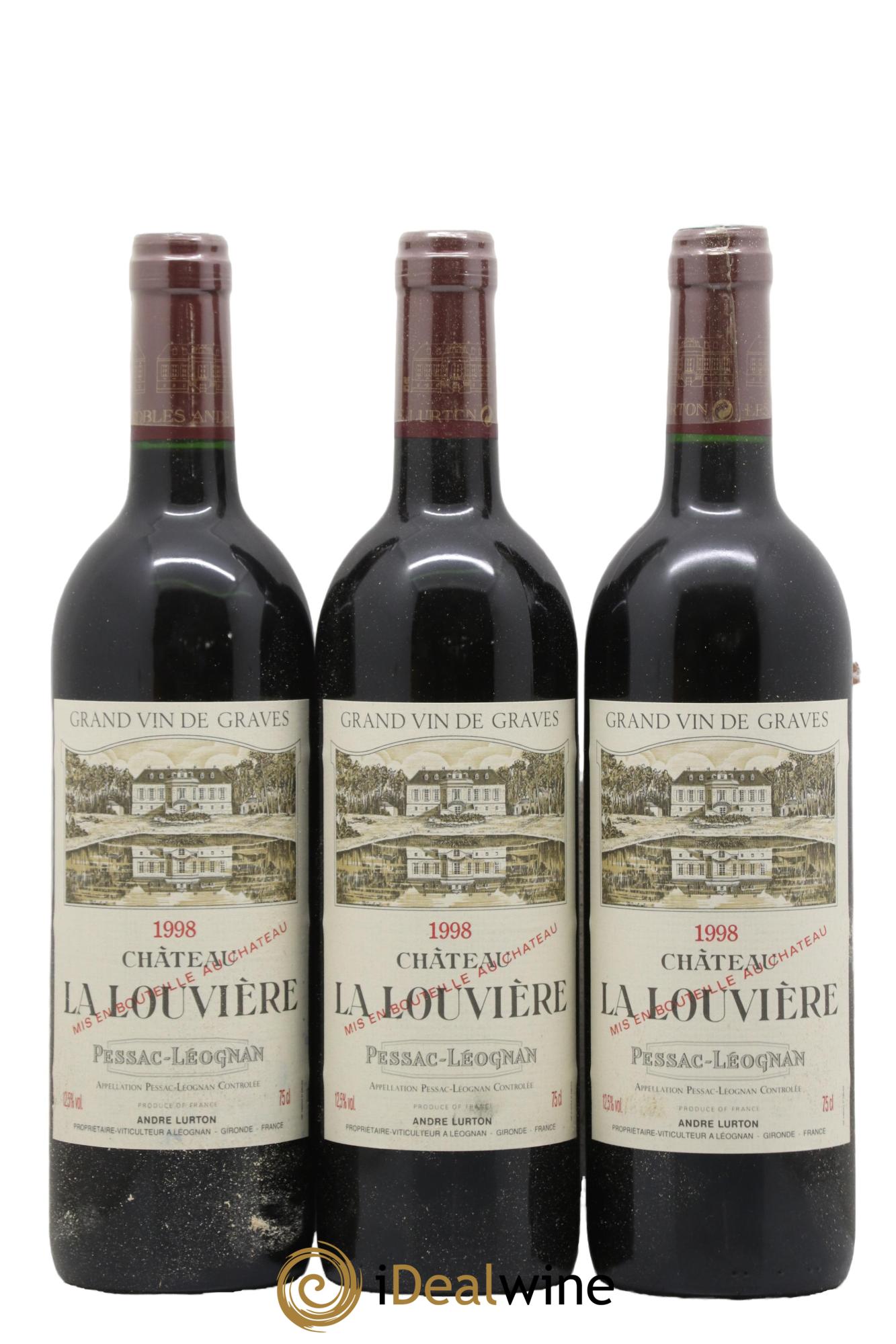 Château la Louvière 1998 - Lot de 3 bouteilles - 0