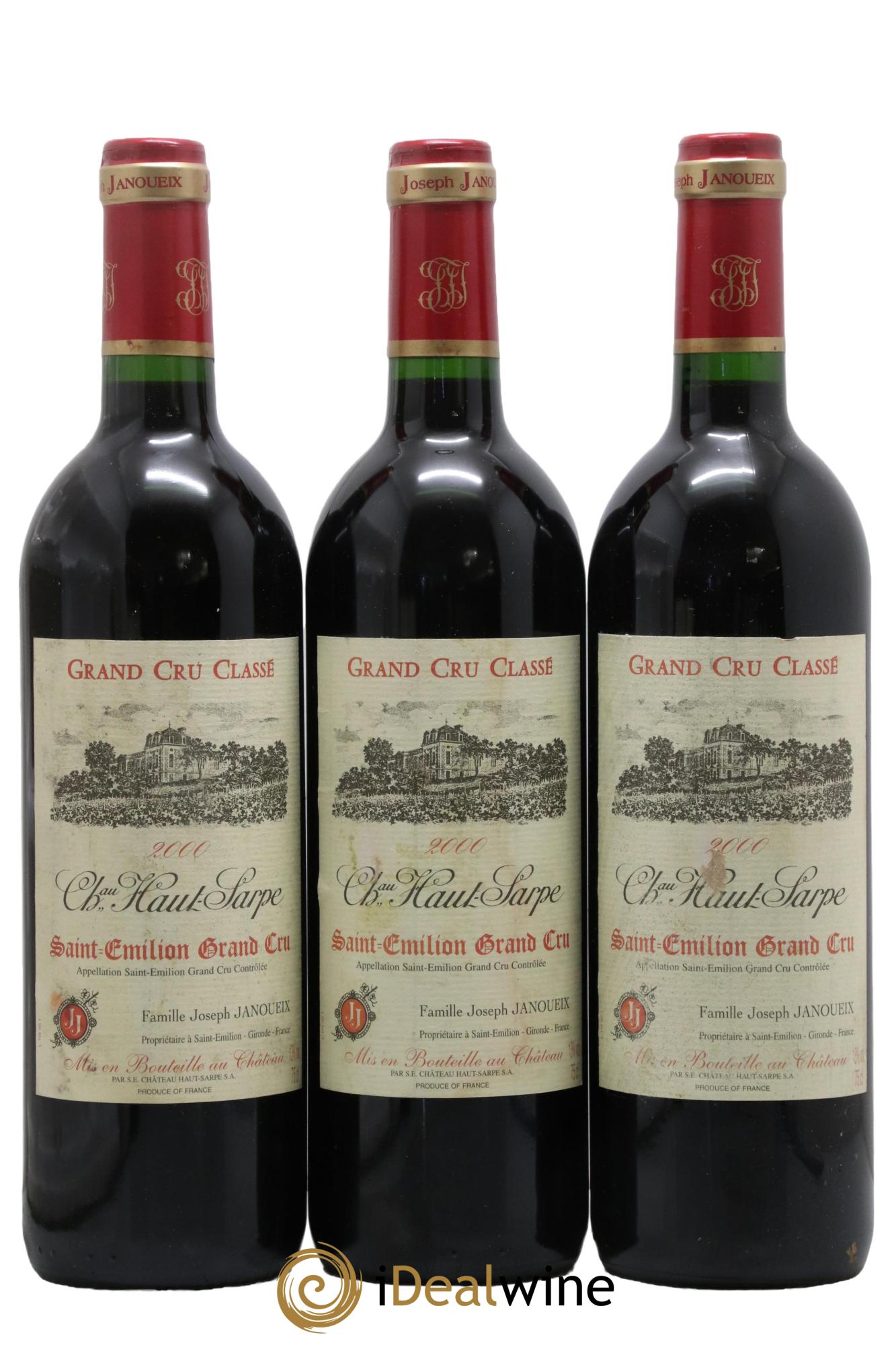 Château Haut Sarpe Grand Cru Classé 2000 - Lot of 3 bottles - 0