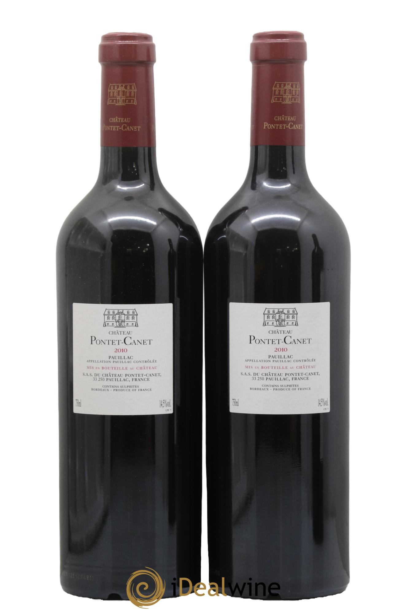 Château Pontet Canet 5ème Grand Cru Classé  2010 - Lot de 2 bouteilles - 1
