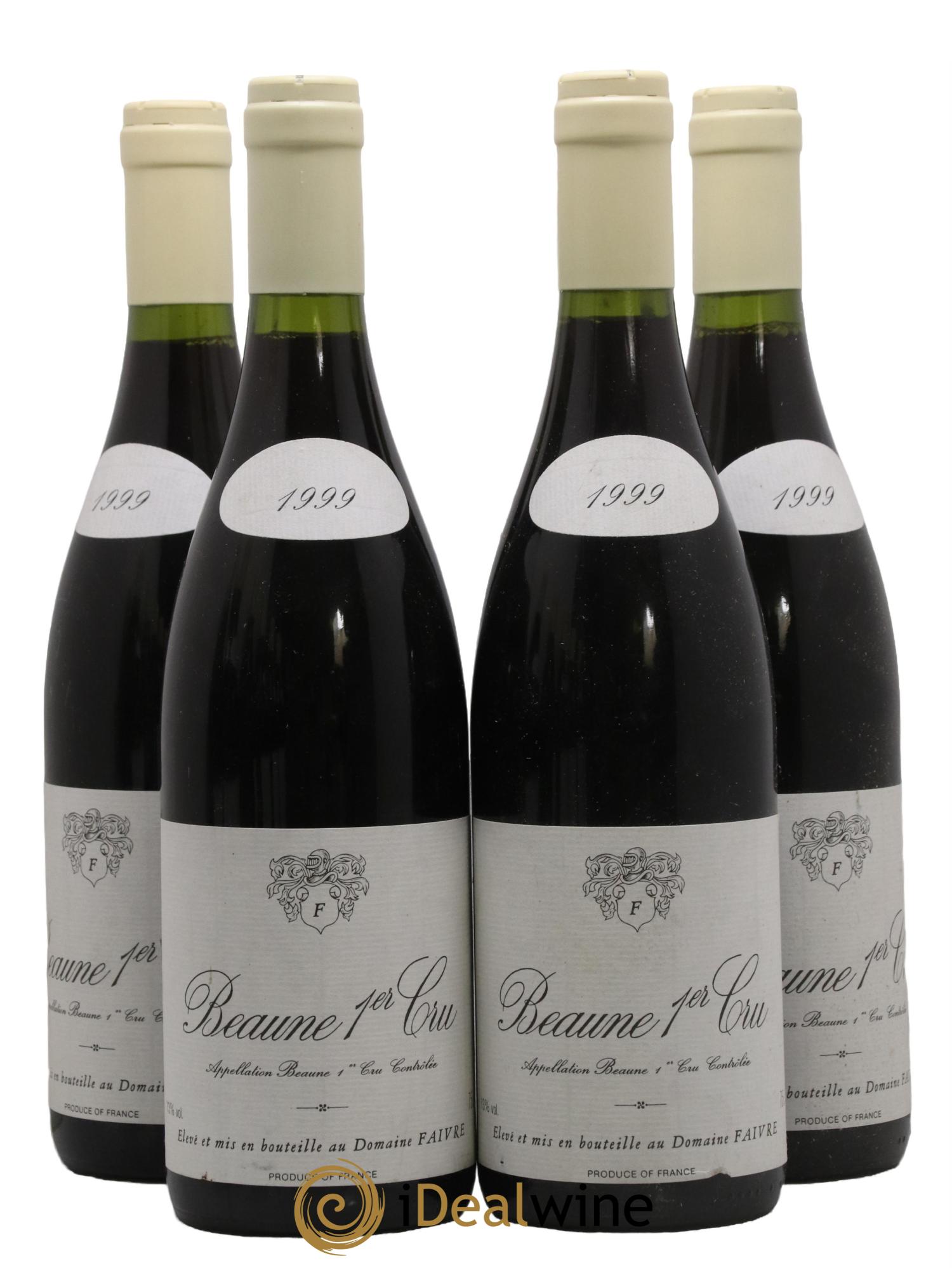 Beaune 1er Cru Domaine Faivre 1999 - Lot de 4 bouteilles - 0