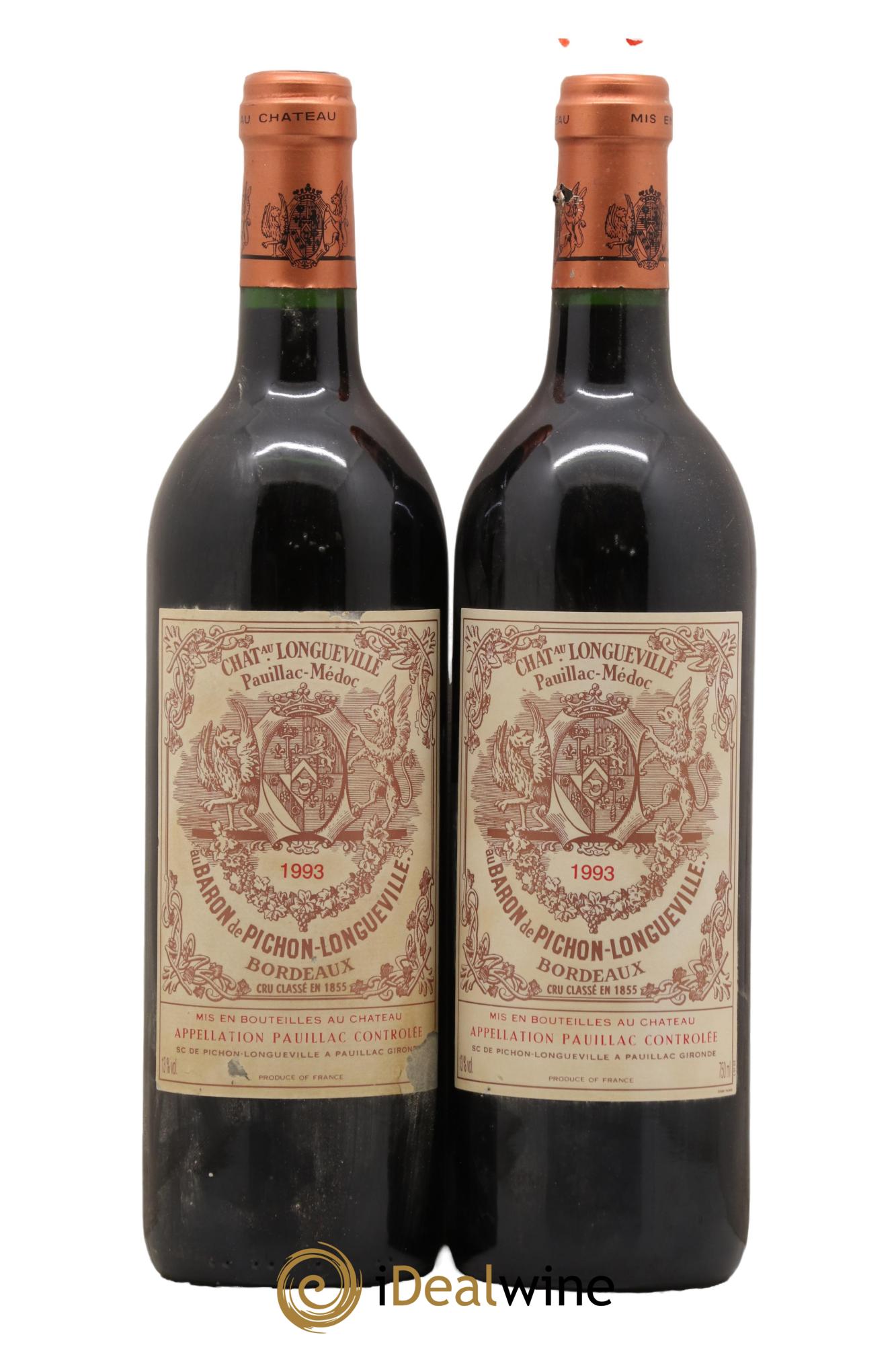 Pichon Longueville Baron 2ème Grand Cru Classé 1993 - Lot de 2 bouteilles - 0