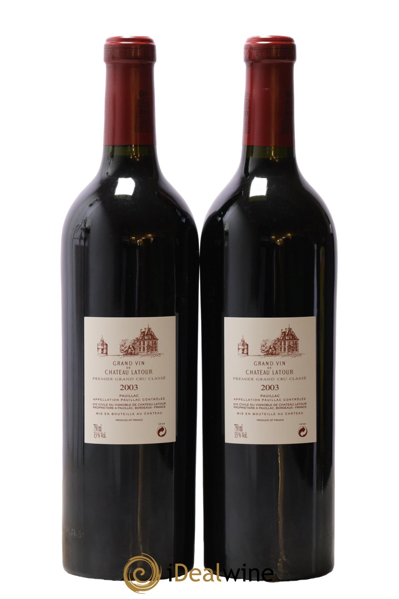 Château Latour 1er Grand Cru Classé 2003 - Lot de 2 bouteilles - 1