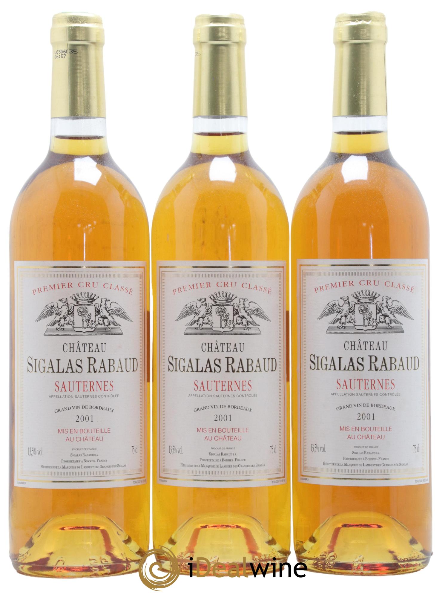 Château Sigalas Rabaud 1er Grand Cru Classé 2001 - Lotto di 12 bottiglie - 2
