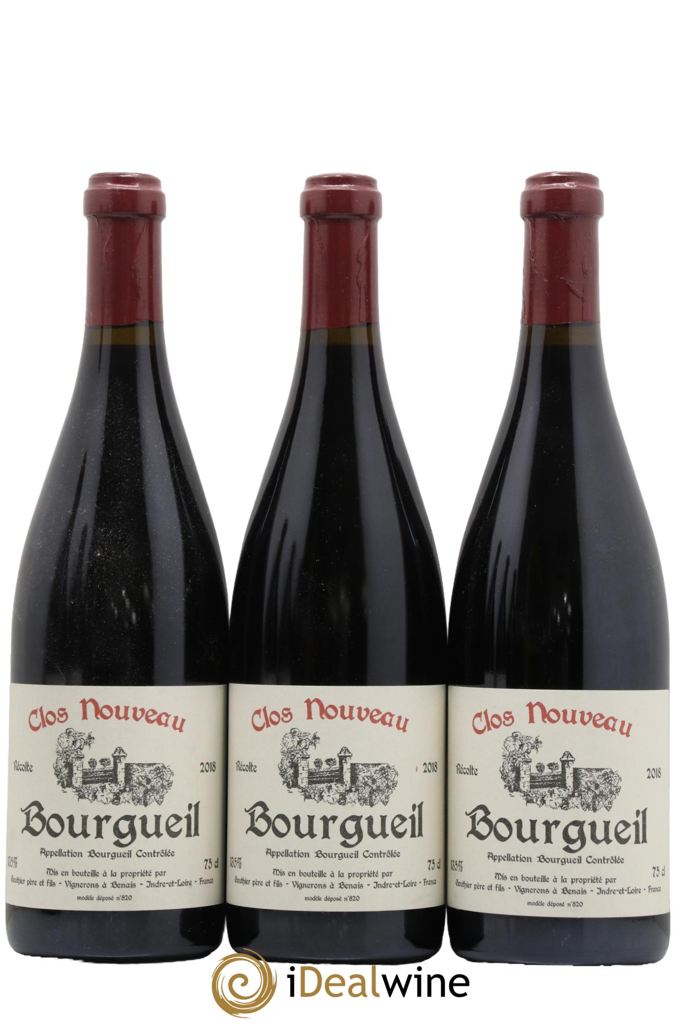 Bourgueil Clos Nouveau Domaine du Bel Air 2018 - Lot de 3 bouteilles - 0