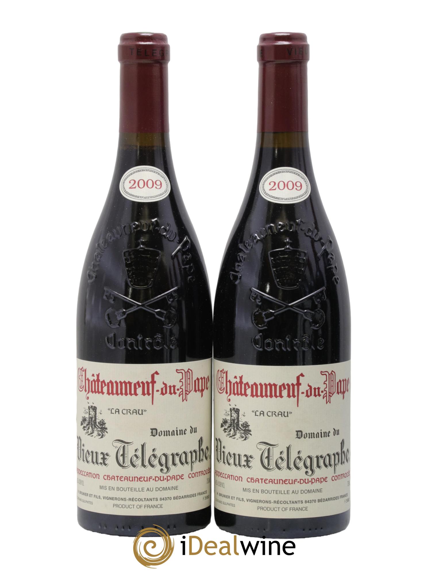 Châteauneuf-du-Pape Vieux Télégraphe (Domaine du) Vignobles Brunier 2009 - Posten von 2 Flaschen - 0