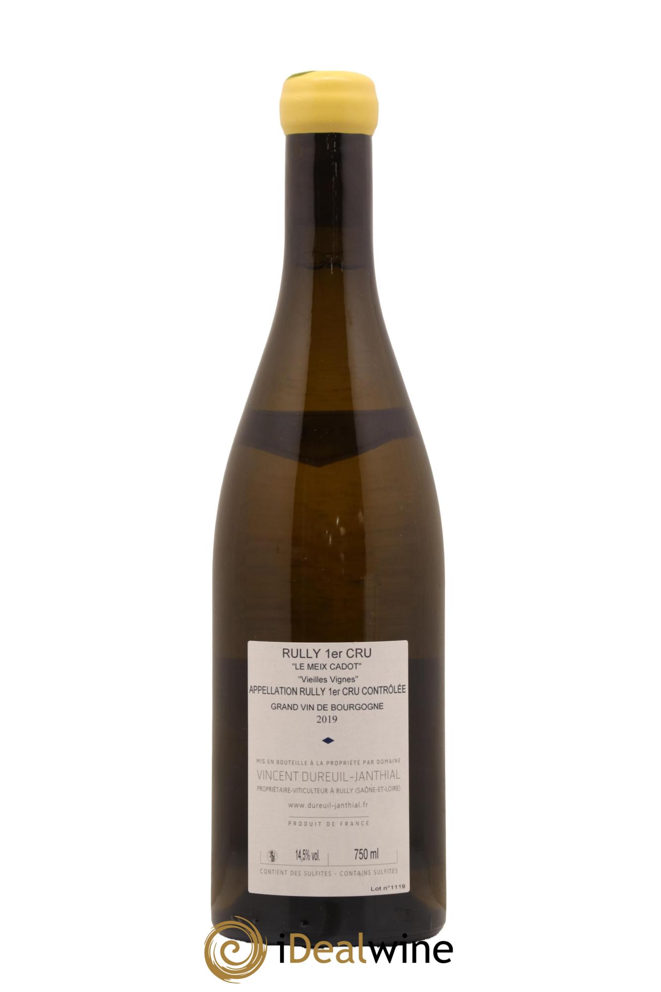 Rully 1er Cru Le Meix Cadot Vieilles Vignes Vincent Dureuil-Janthial 2019 - Posten von 1 Flasche - 1