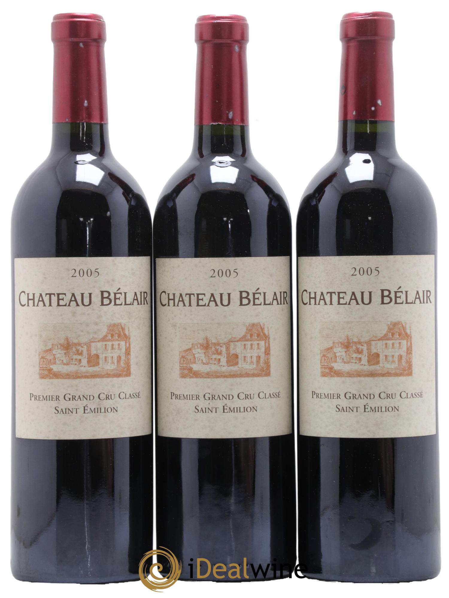 Château Belair (Belair-Monange) 1er Grand Cru Classé B 2005 - Lotto di 3 bottiglie - 0
