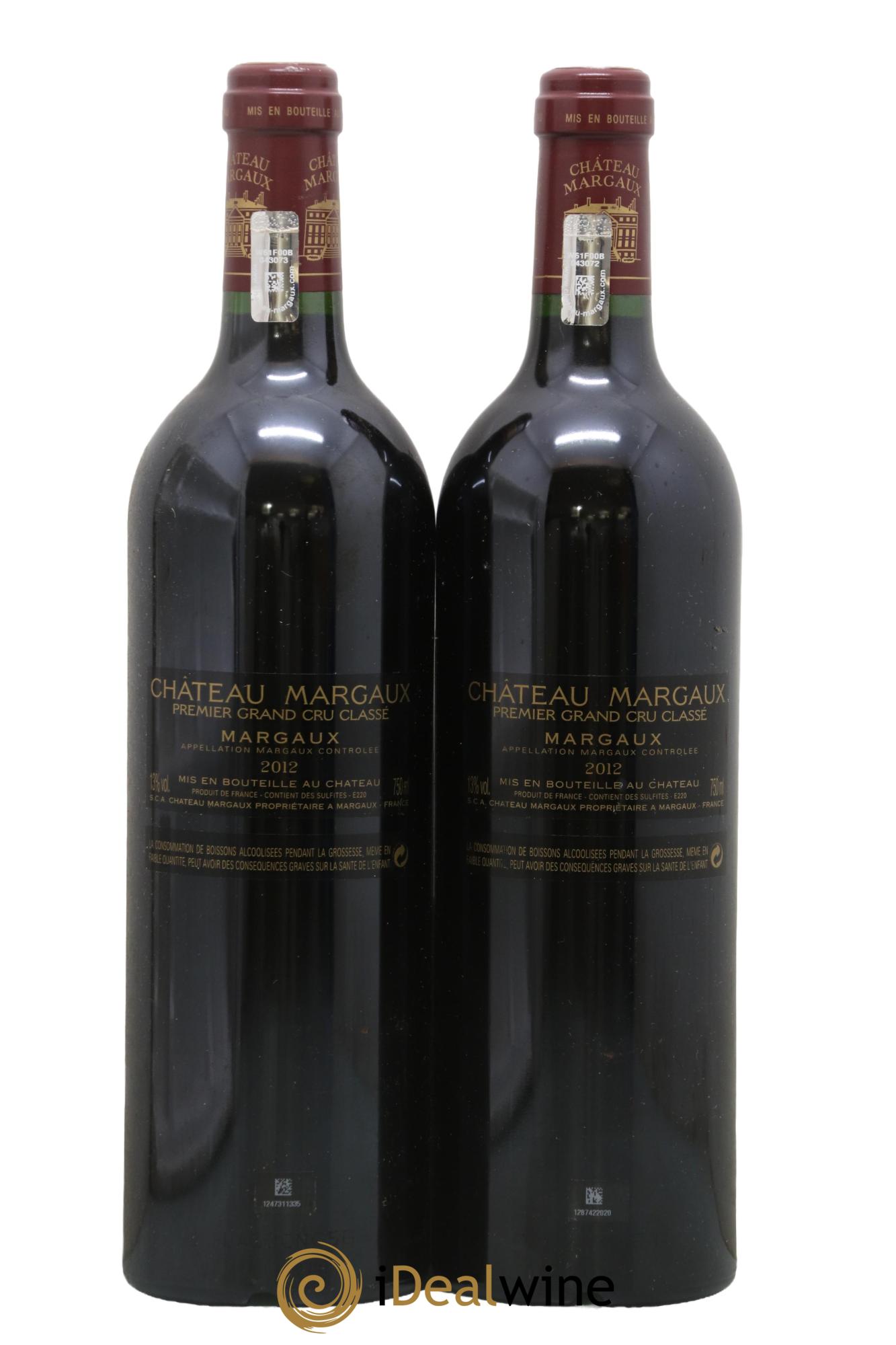 Château Margaux 1er Grand Cru Classé 2012 - Lot de 2 bouteilles - 1