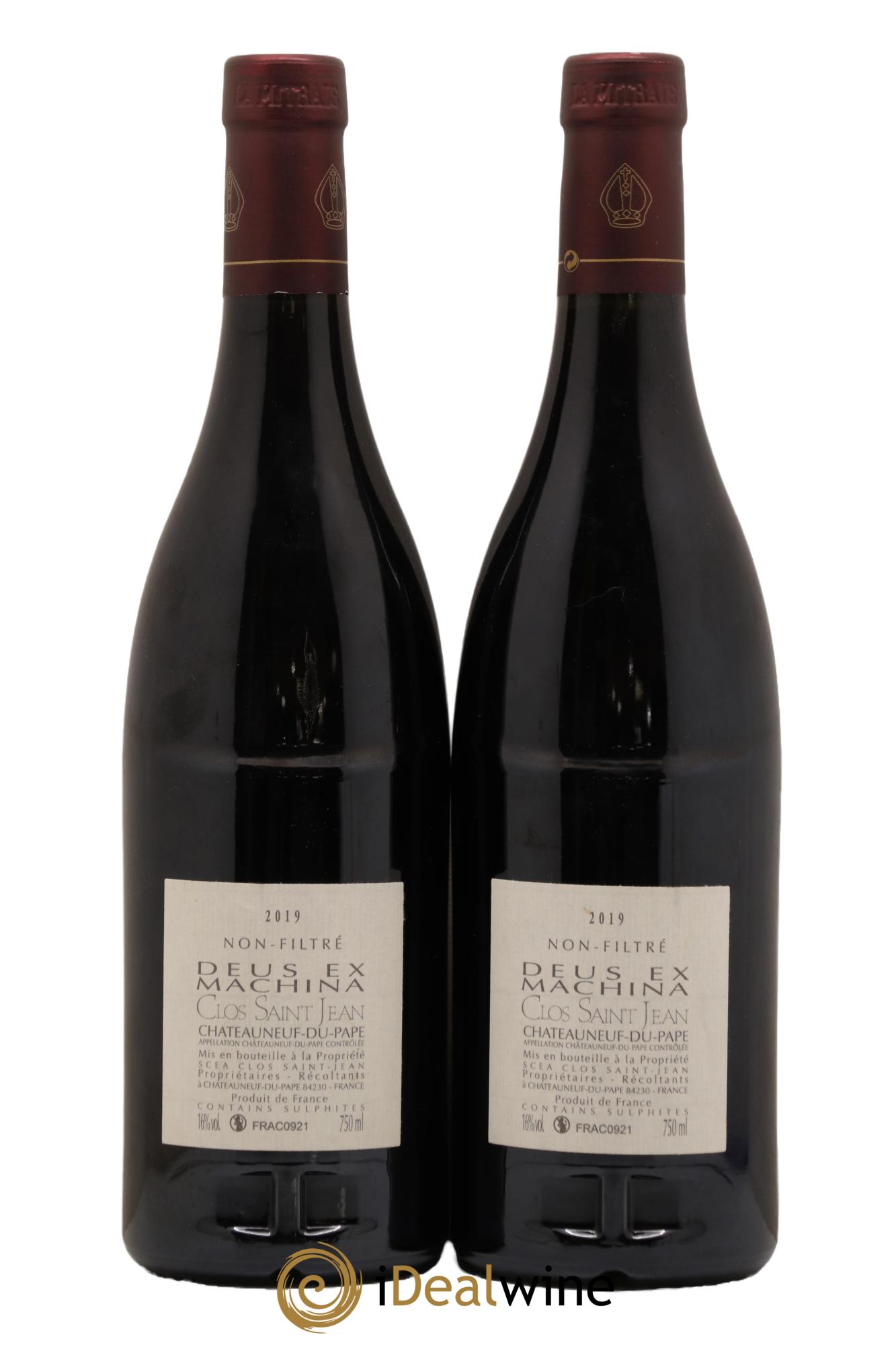 Châteauneuf-du-Pape Clos Saint-Jean Deus Ex Machina Pascal et Vincent Maurel 2019 - Lot de 2 bouteilles - 1