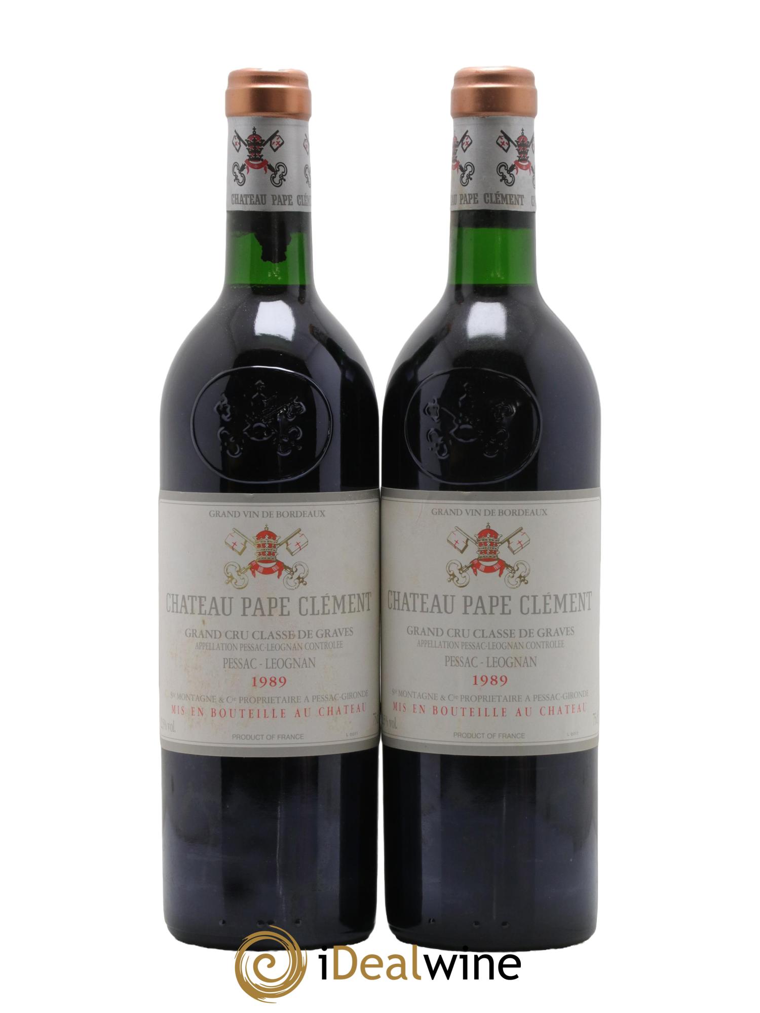 Château Pape Clément Cru Classé de Graves 1989 - Lot de 2 bouteilles - 0