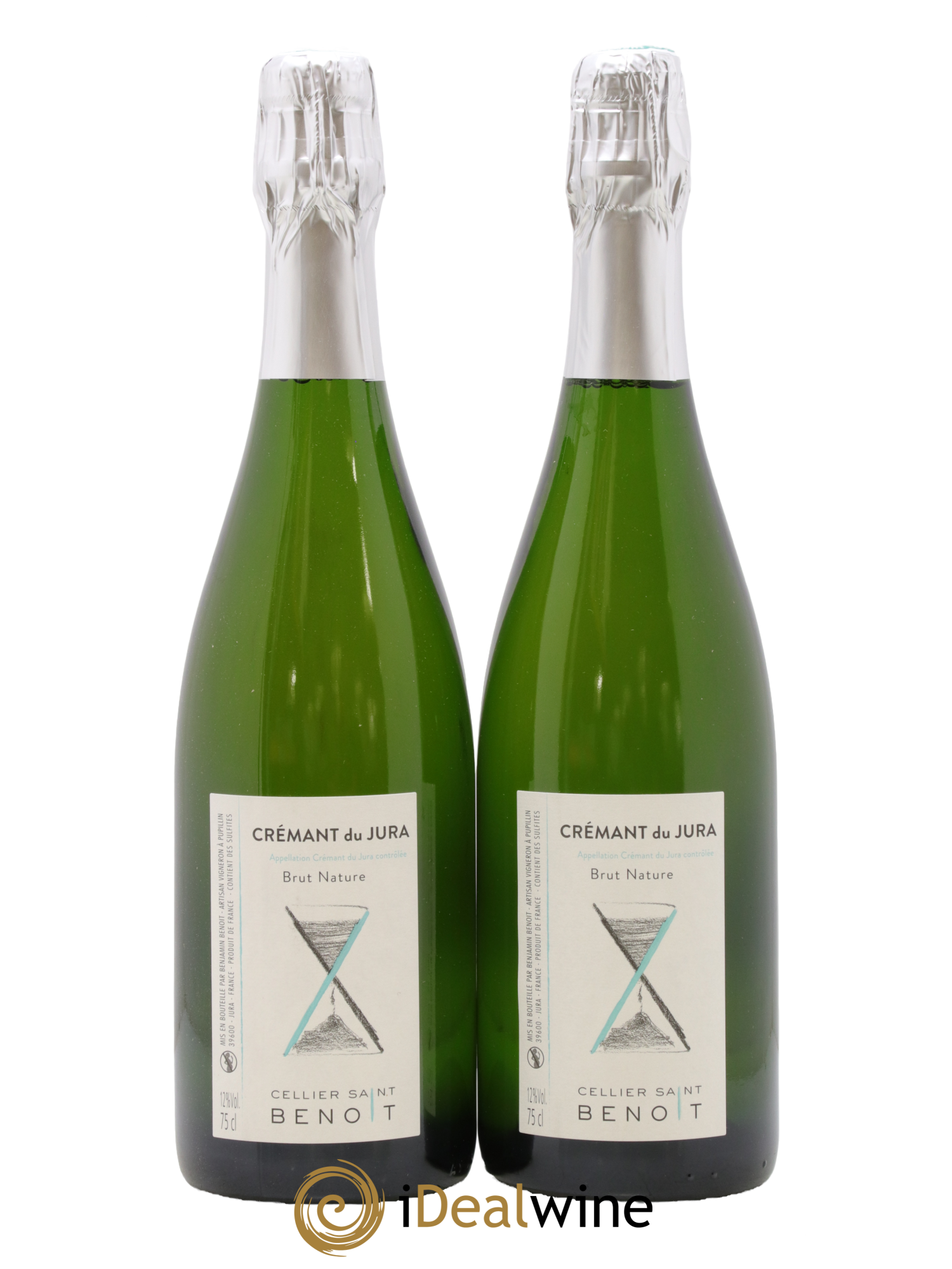 Crémant du Jura Brut Nature Cellier Saint Benoît - Lot de 2 bouteilles - 0
