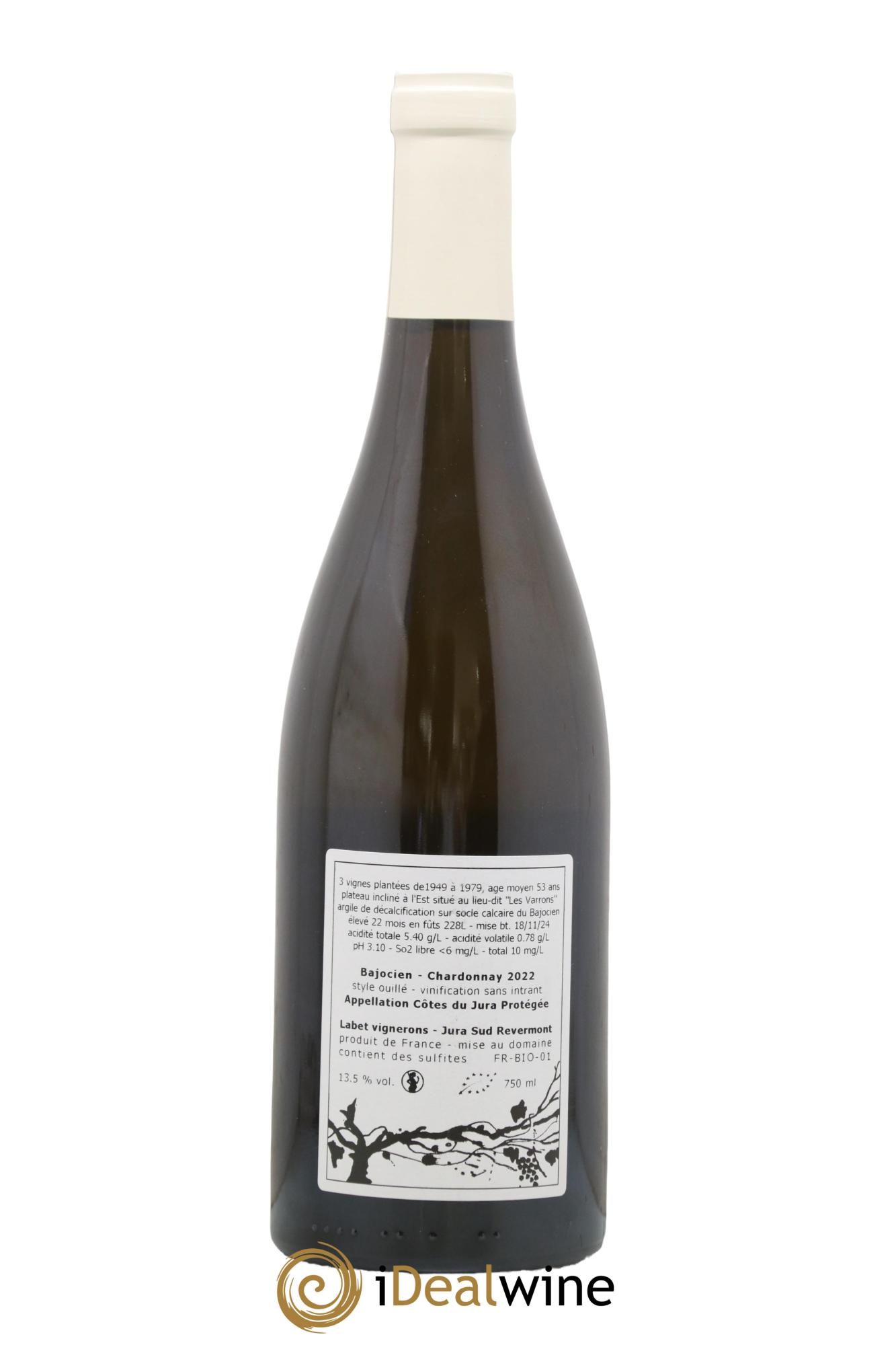 Côtes du Jura Chardonnay Bajocien Romain - Julien - Charline Labet 2022 - Lot of 1 bottle - 1