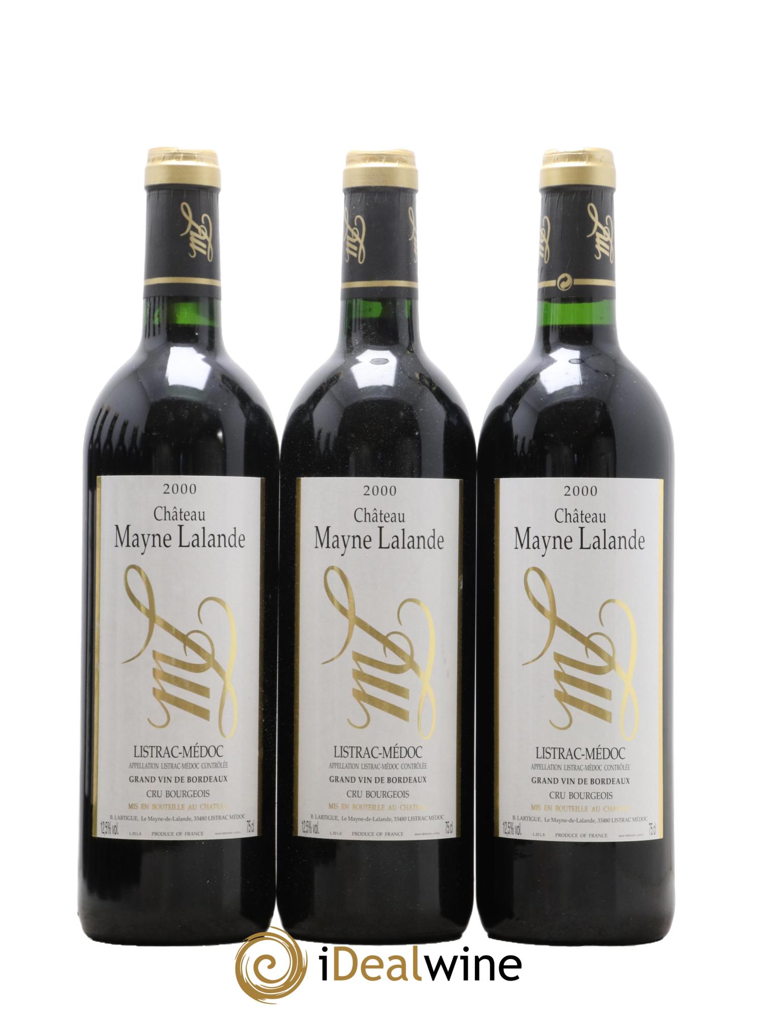 Château Mayne Lalande Cru Bourgeois 2000 - Lot de 12 bouteilles - 2