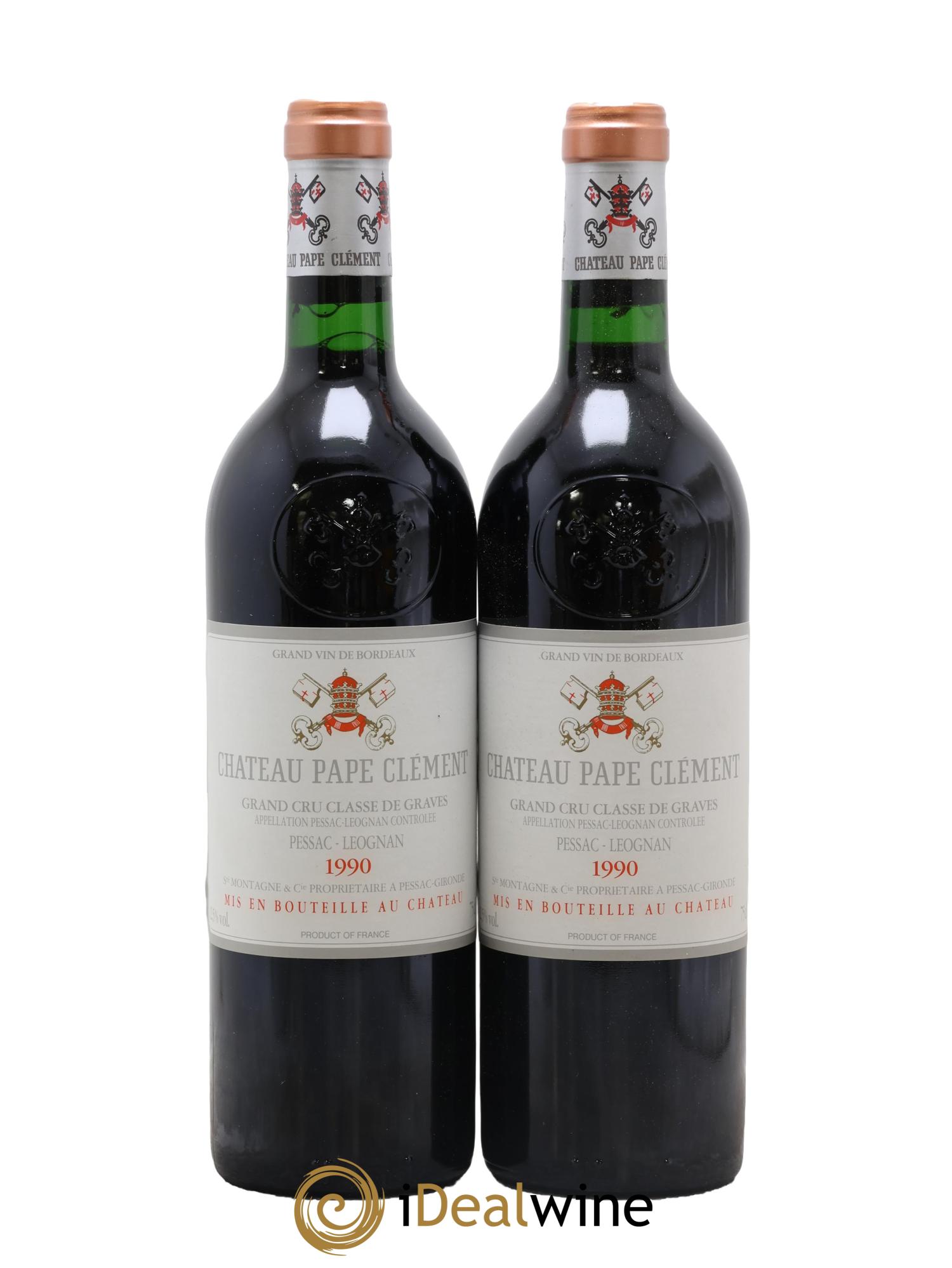 Château Pape Clément Cru Classé de Graves 1990 - Lotto di 2 bottiglie - 0