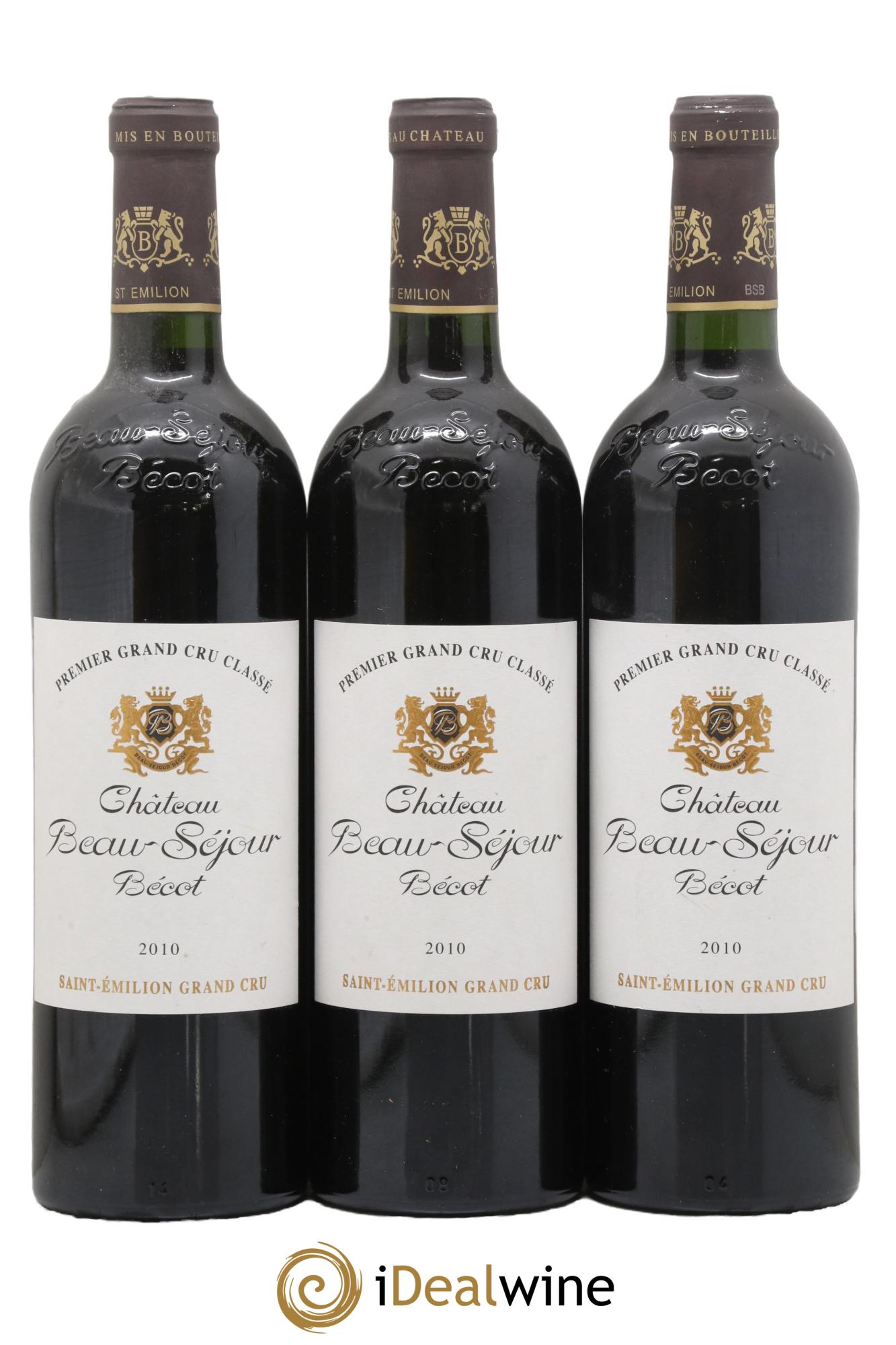 Château Beau-Séjour Bécot 1er Grand Cru Classé B 2010 - Lot de 3 bouteilles - 0