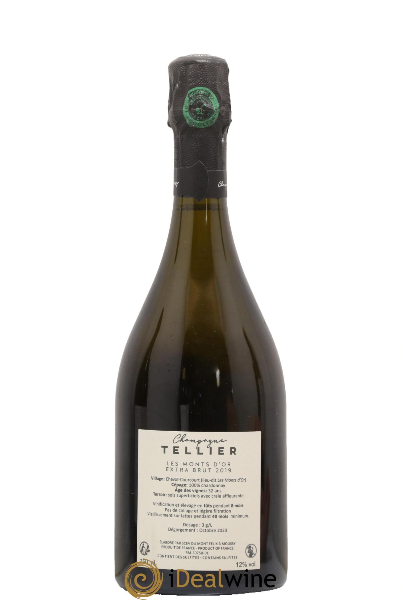 Les Monts d'Or Blanc de Blancs Extra-Brut Tellier  2019 - Lot de 1 bouteille - 1