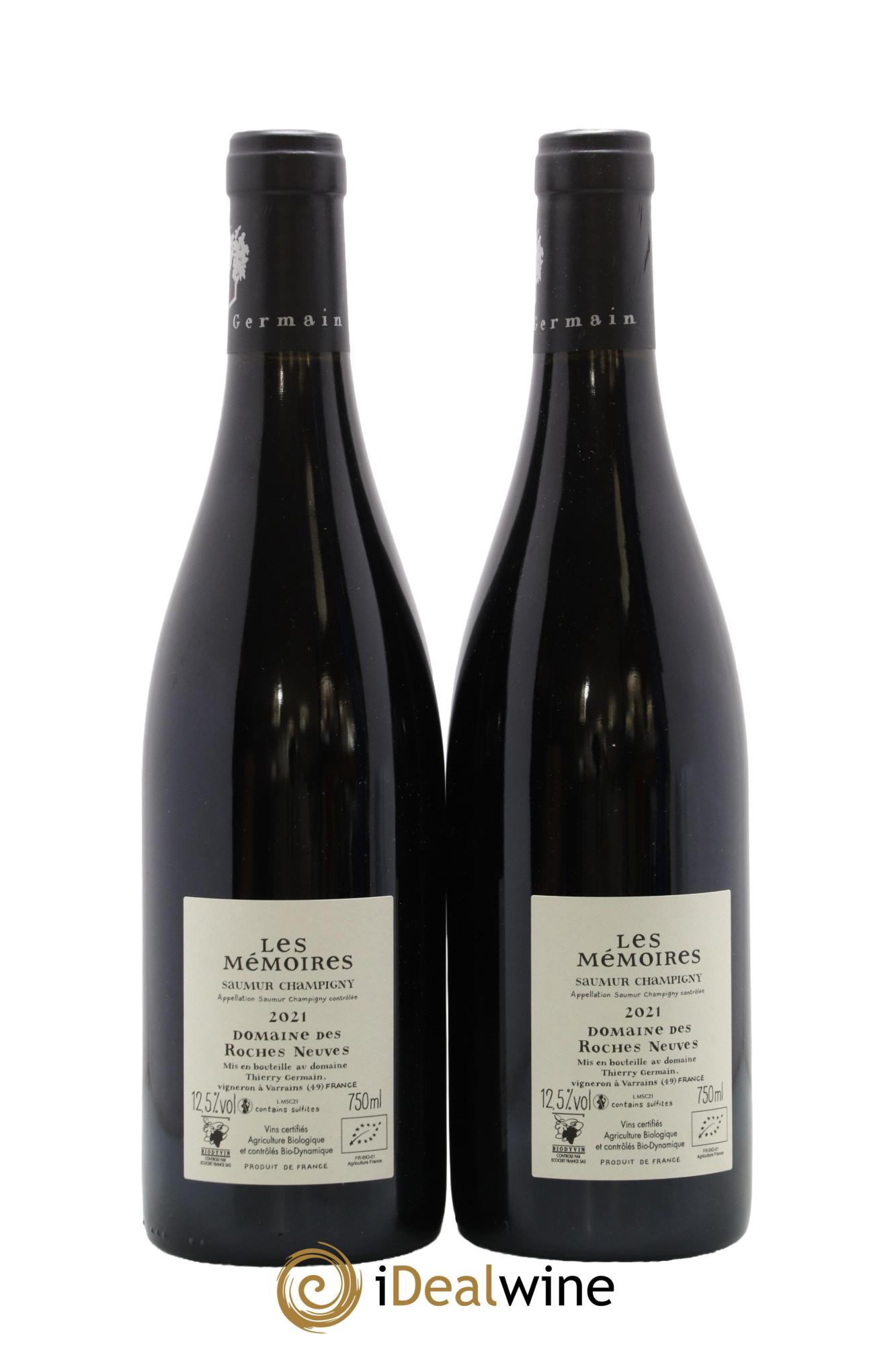 Saumur-Champigny Les Mémoires Domaine des Roches Neuves - Thierry Germain 2021 - Lot de 2 bouteilles - 1