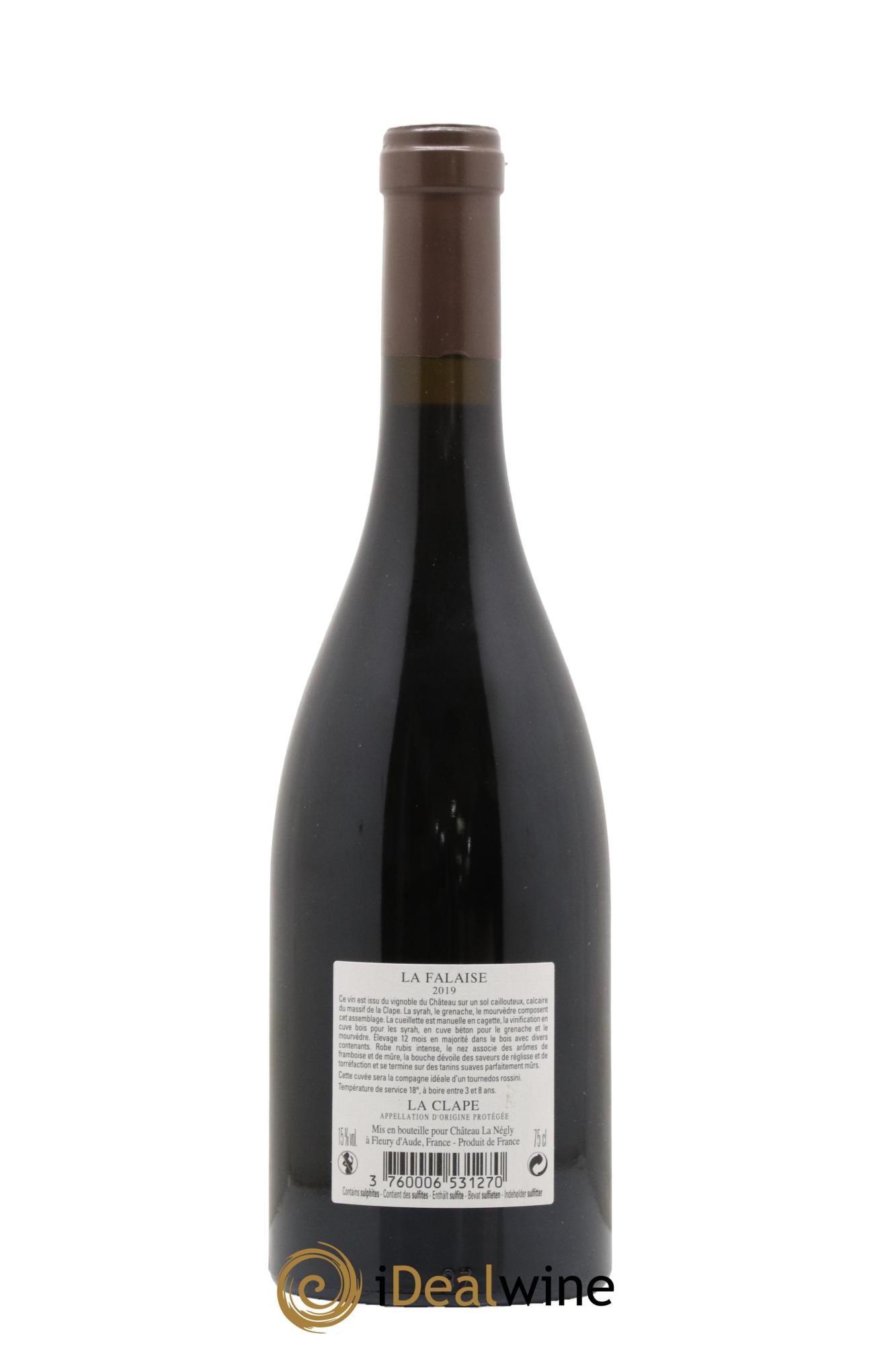 La Clape Château de La Négly La Falaise Jean Paux-Rosset 2019 - Lot de 1 bouteille - 1