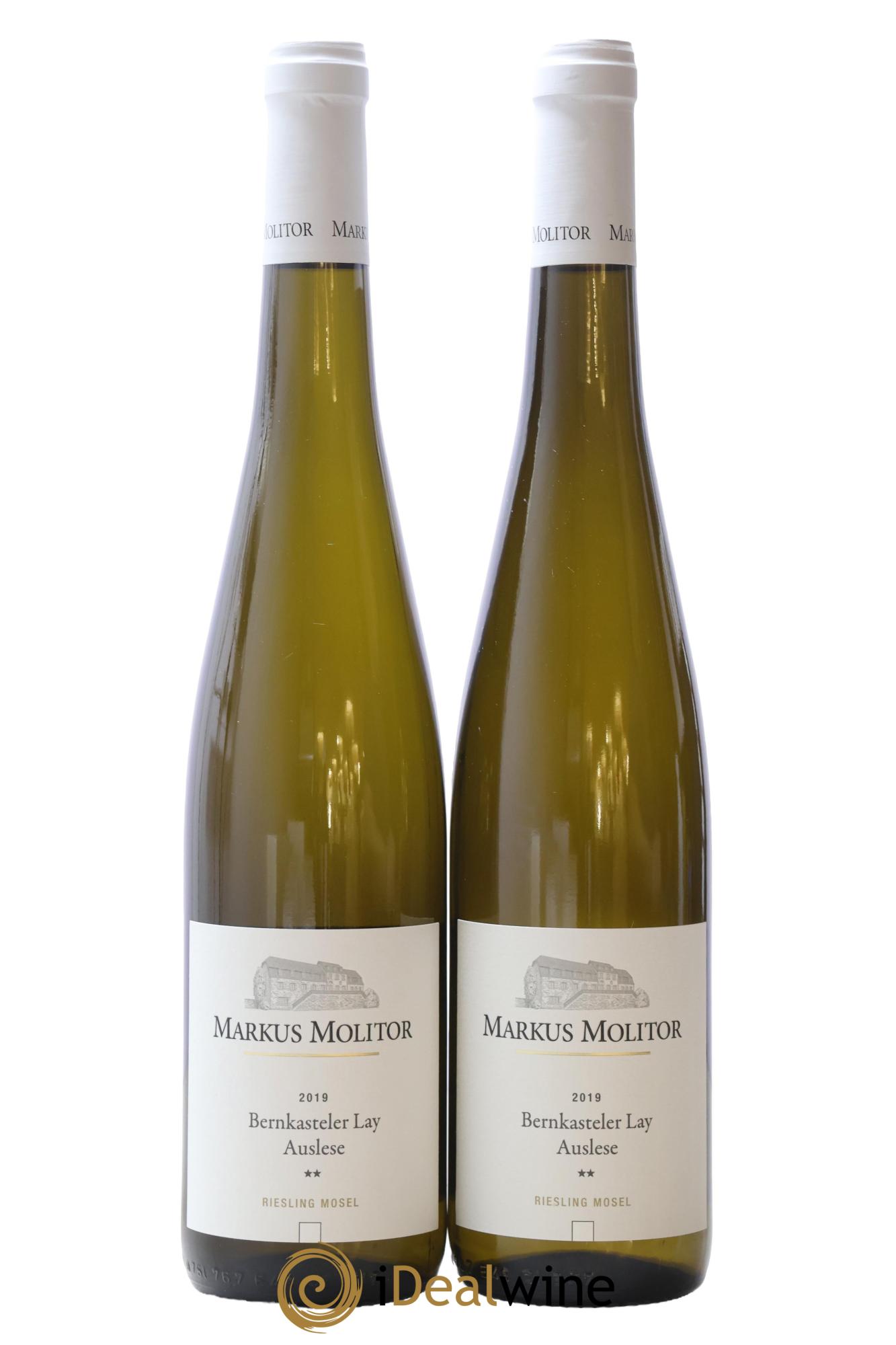 Riesling Markus Molitor Bernkasteler Lay Auslese White Capsule°° 2019 - Lote de 2 botellas - 0