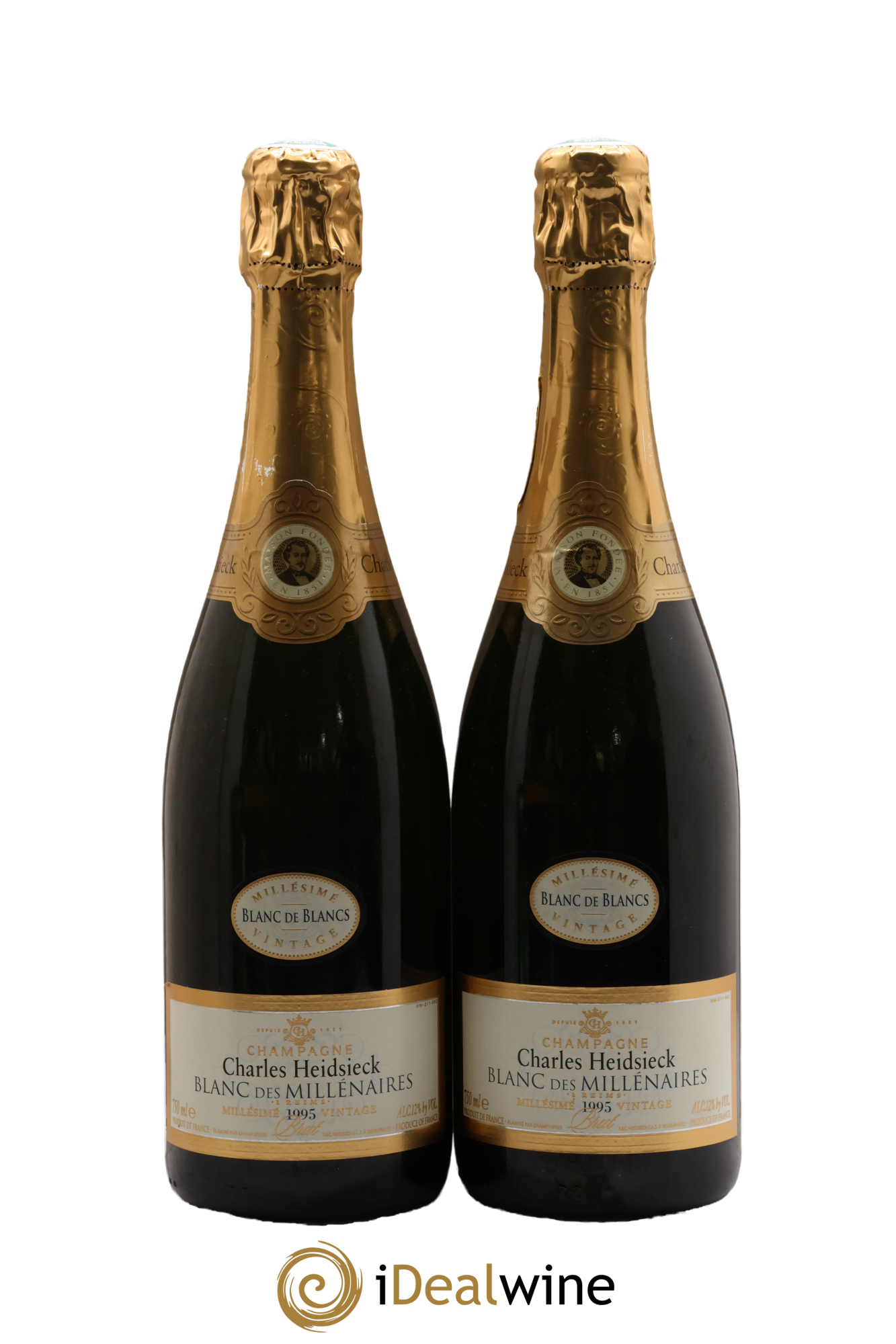 Blanc de Blancs Blanc des Millénaires Brut Charles Heidsieck 1995 - Posten von 2 Flaschen - 0