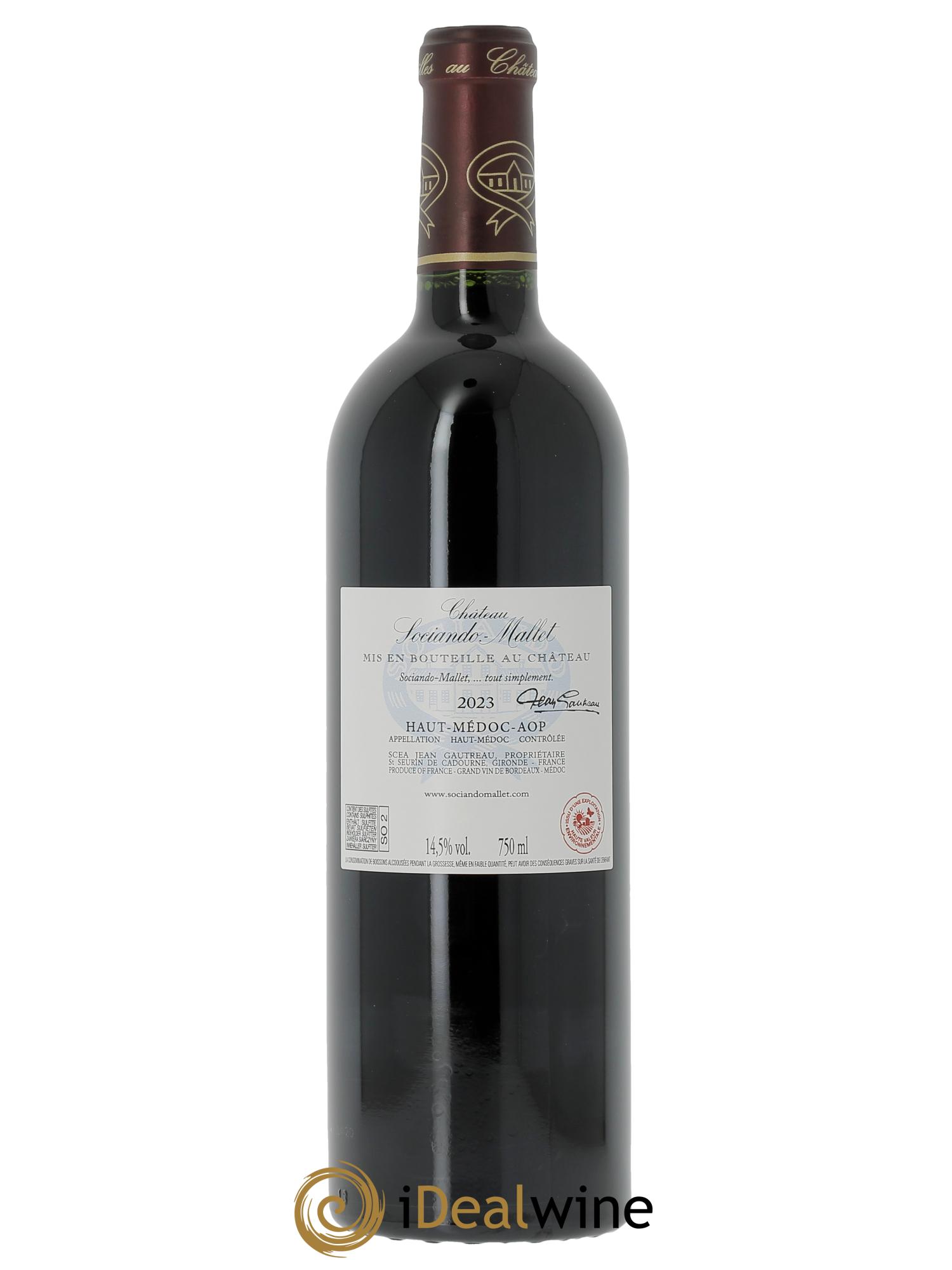 Château Sociando Mallet (CBO à partir de 6 bts) 2023 - Lot de 1 bouteille - 1