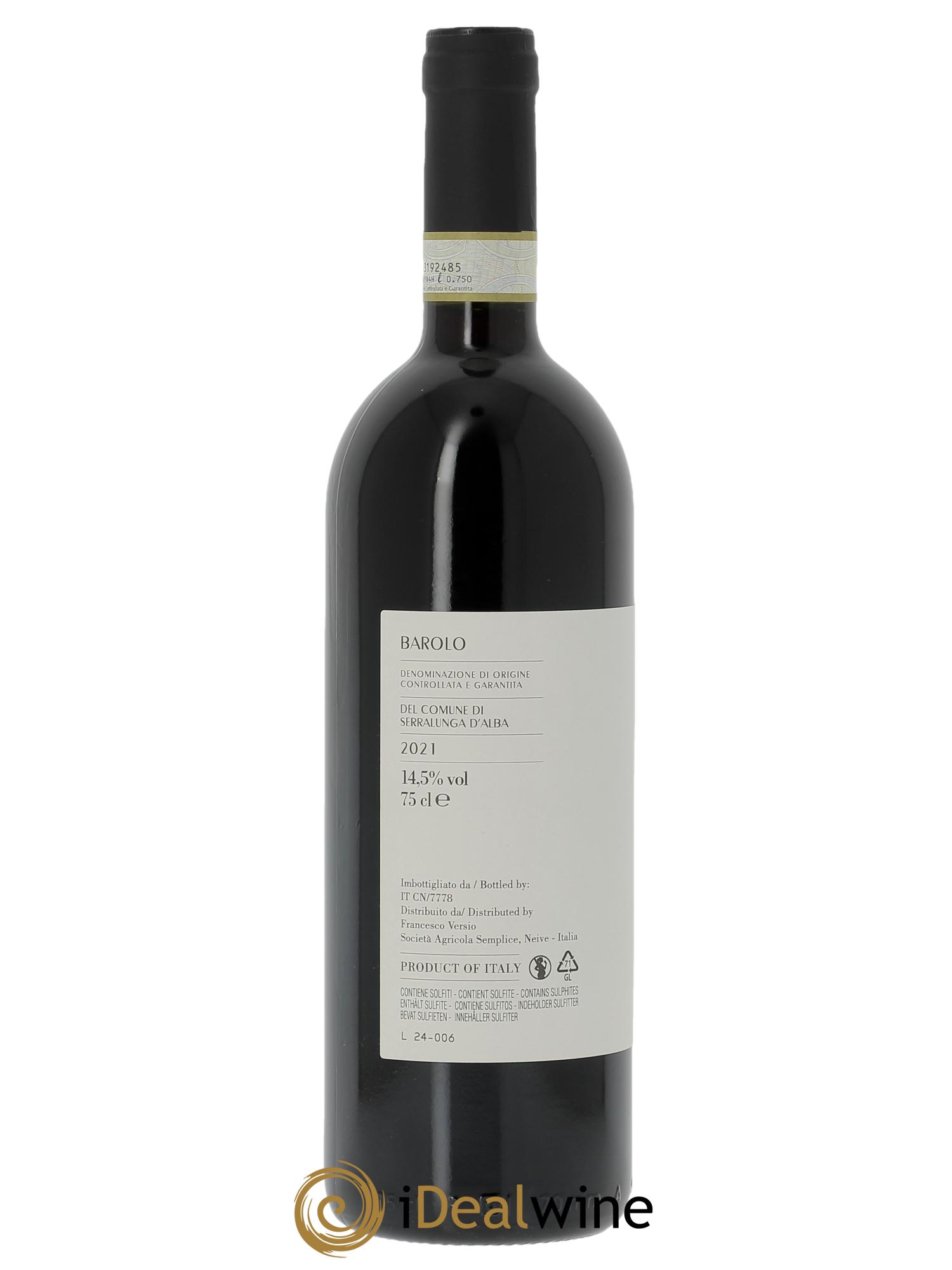 Barolo DOCG Francesco Versio Del Comune di Serralunga d'Alba 2021 - Lote de 1 botella - 1