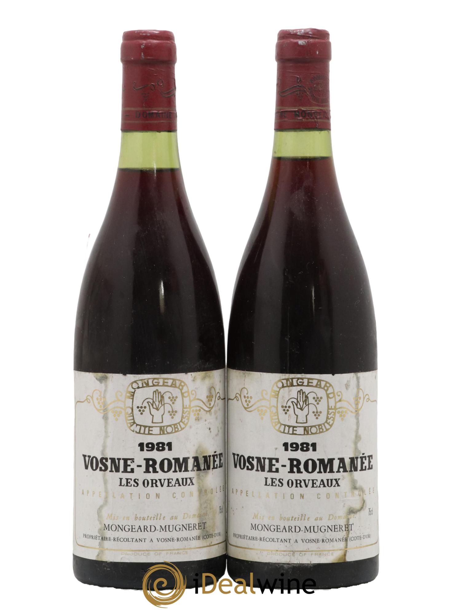 Vosne-Romanée Les Orveaux Mongeard-Mugneret 1981 - Lot de 2 bouteilles - 0