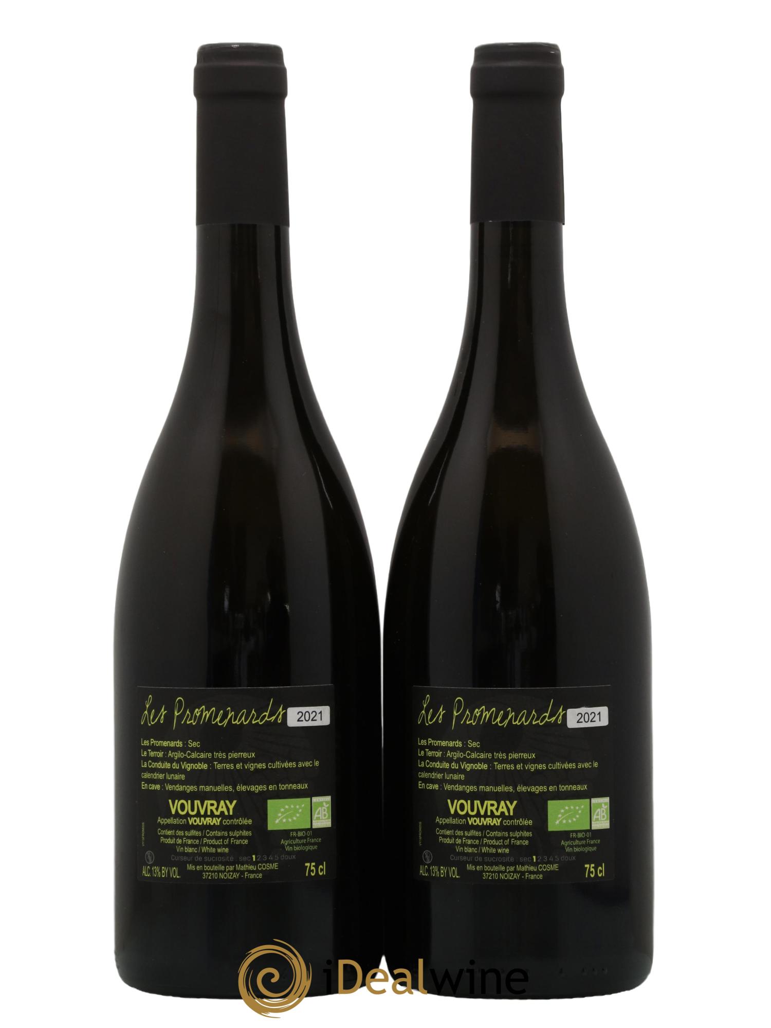 Vouvray Domaine Mathieu Cosme Les Promenards 2021 - Posten von 2 Flaschen - 1