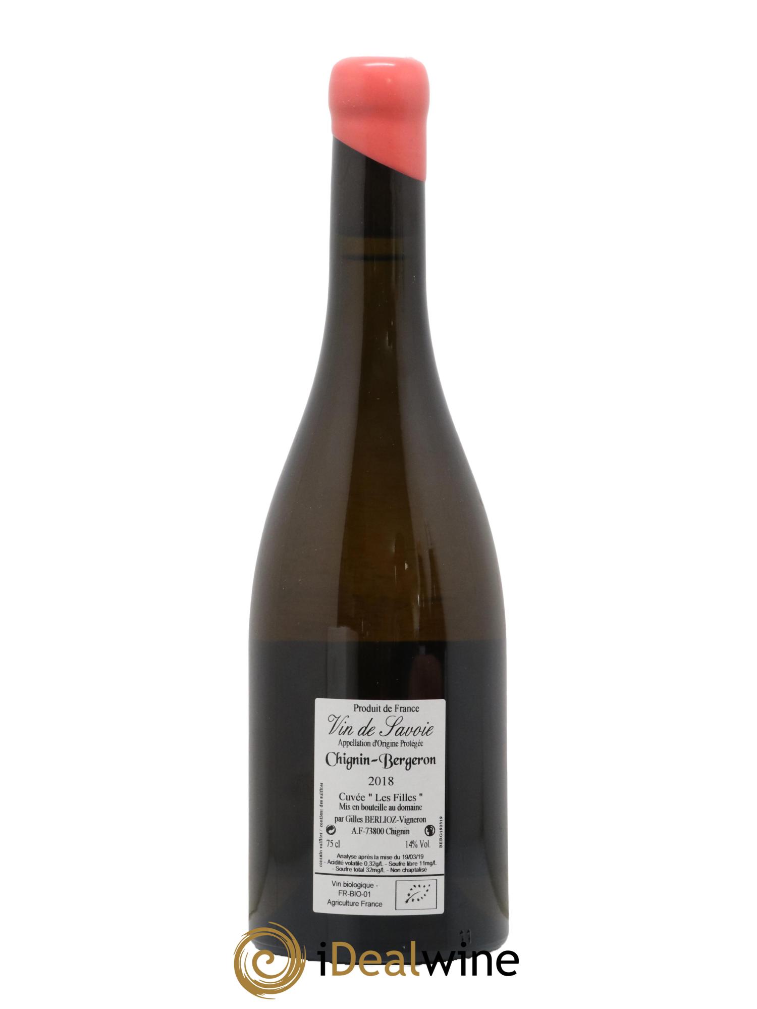 Vin de Savoie Chignin-Bergeron Les Filles Gilles Berlioz 2018 - Posten von 1 Flasche - 1