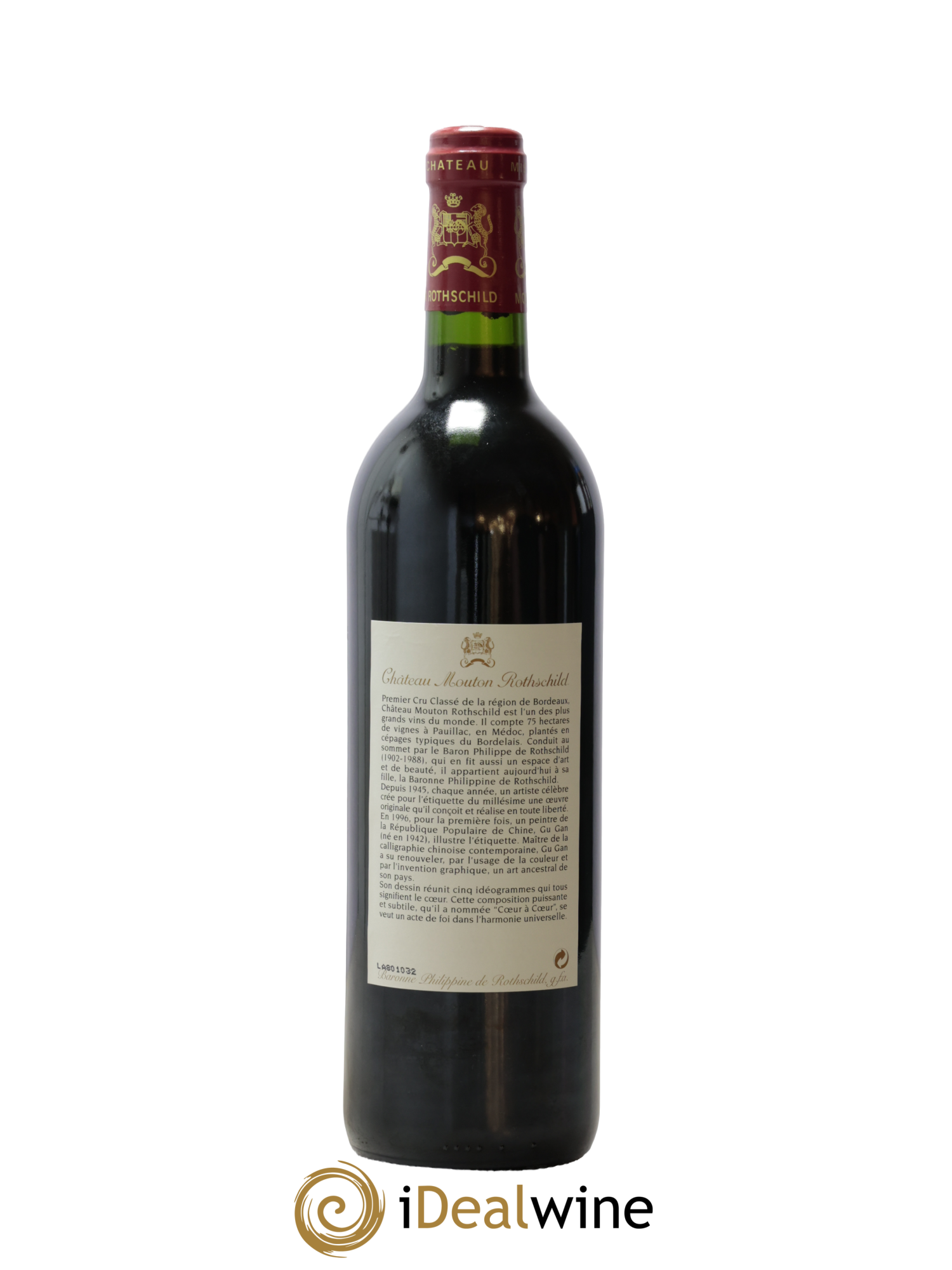 Château Mouton Rothschild 1er Grand Cru Classé 1996 - Lot de 1 bouteille - 1