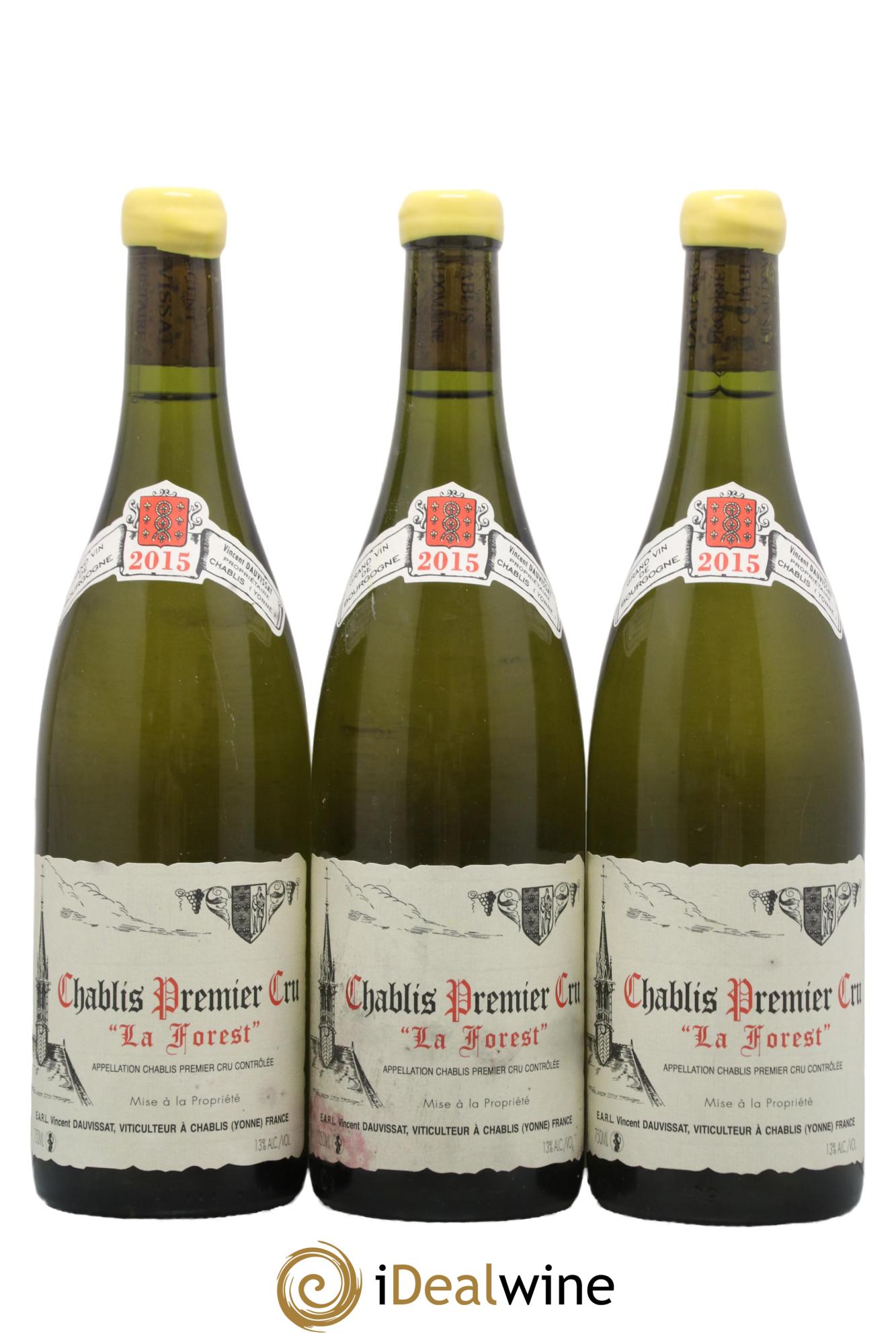 Chablis 1er Cru La Forest Vincent Dauvissat (Domaine) 2015 - Lot of 3 bottles - 0