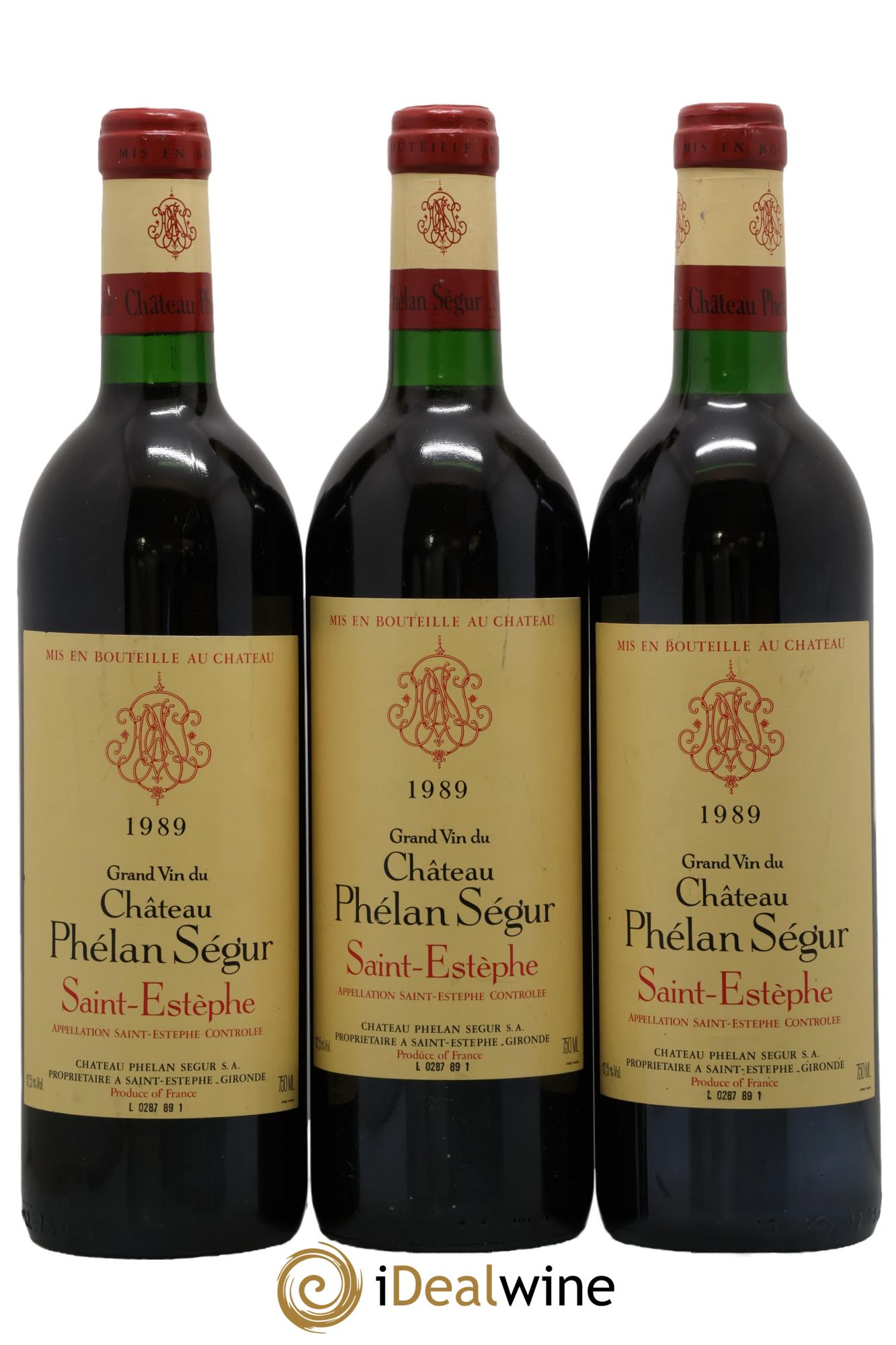 Château Phélan Ségur 1989 - Lot de 3 bouteilles - 0