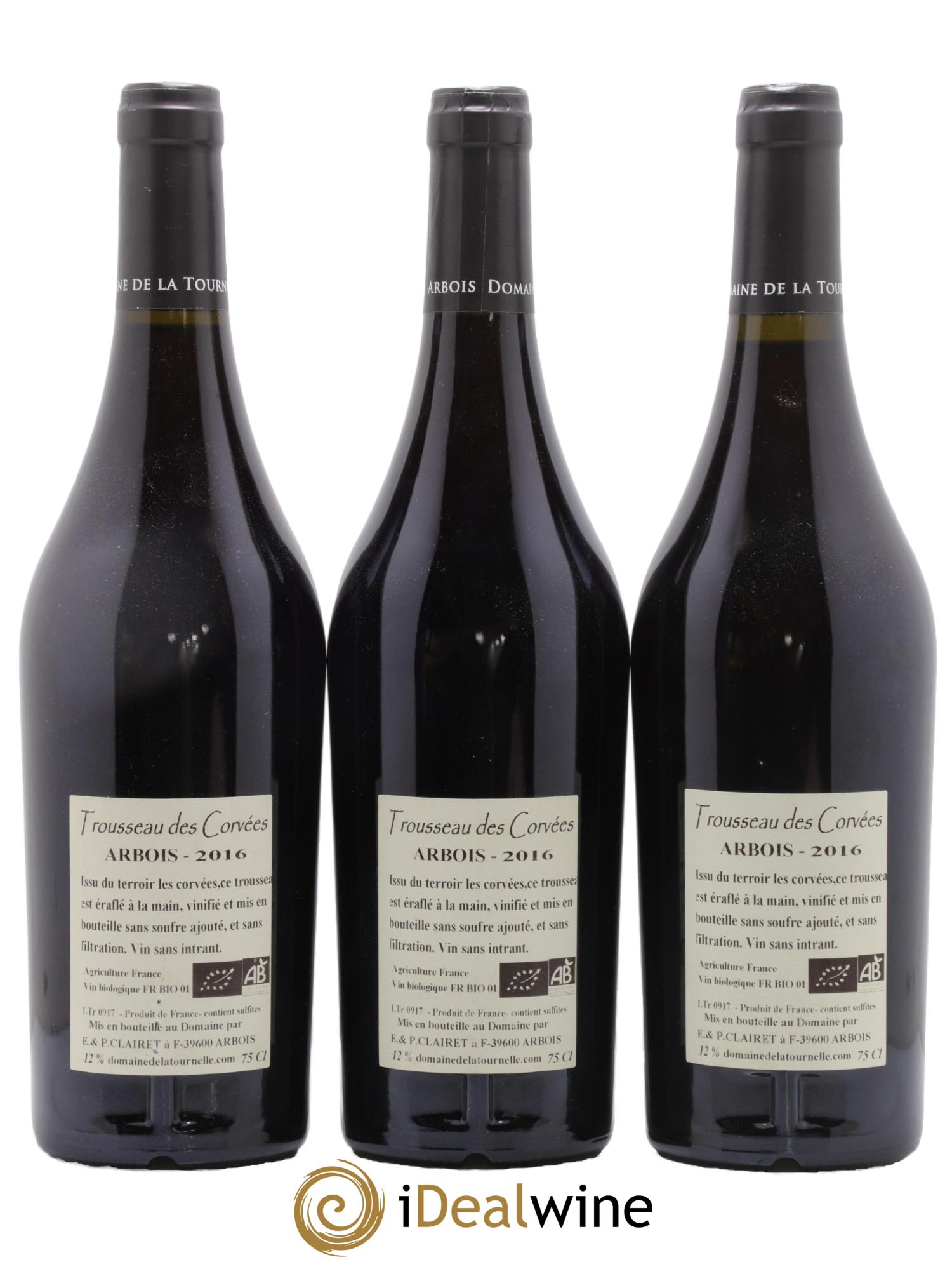 Arbois Trousseau des Corvées Domaine de la Tournelle 2016 - Lot de 3 bouteilles - 1