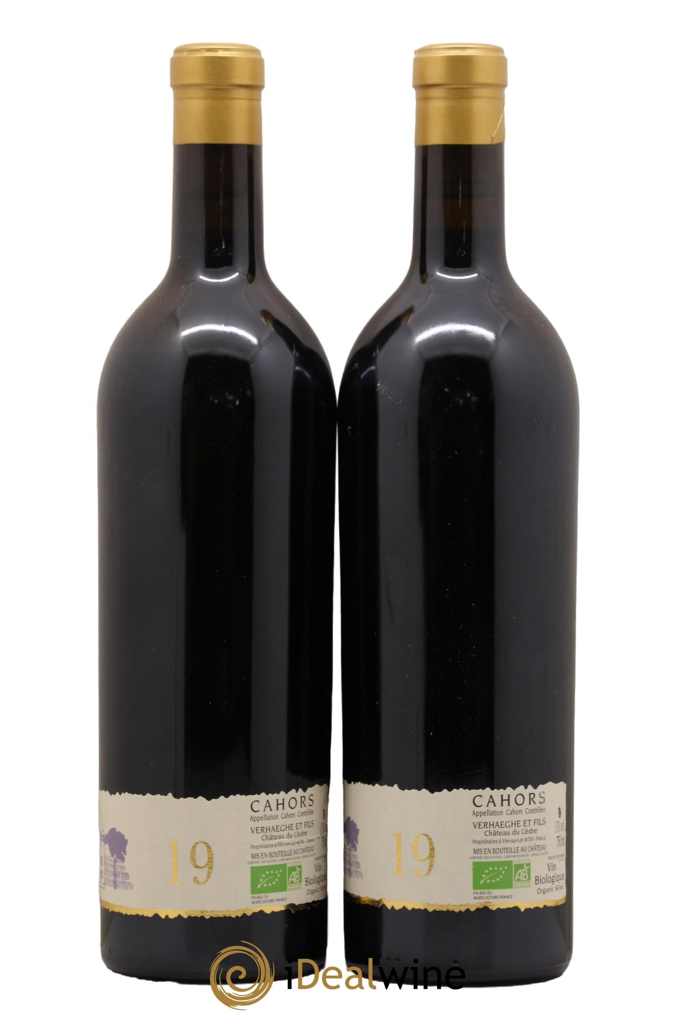 Cahors Château du Cèdre GC Pascal et Jean-Marc Verhaeghe 2019 - Lot de 2 bouteilles - 1