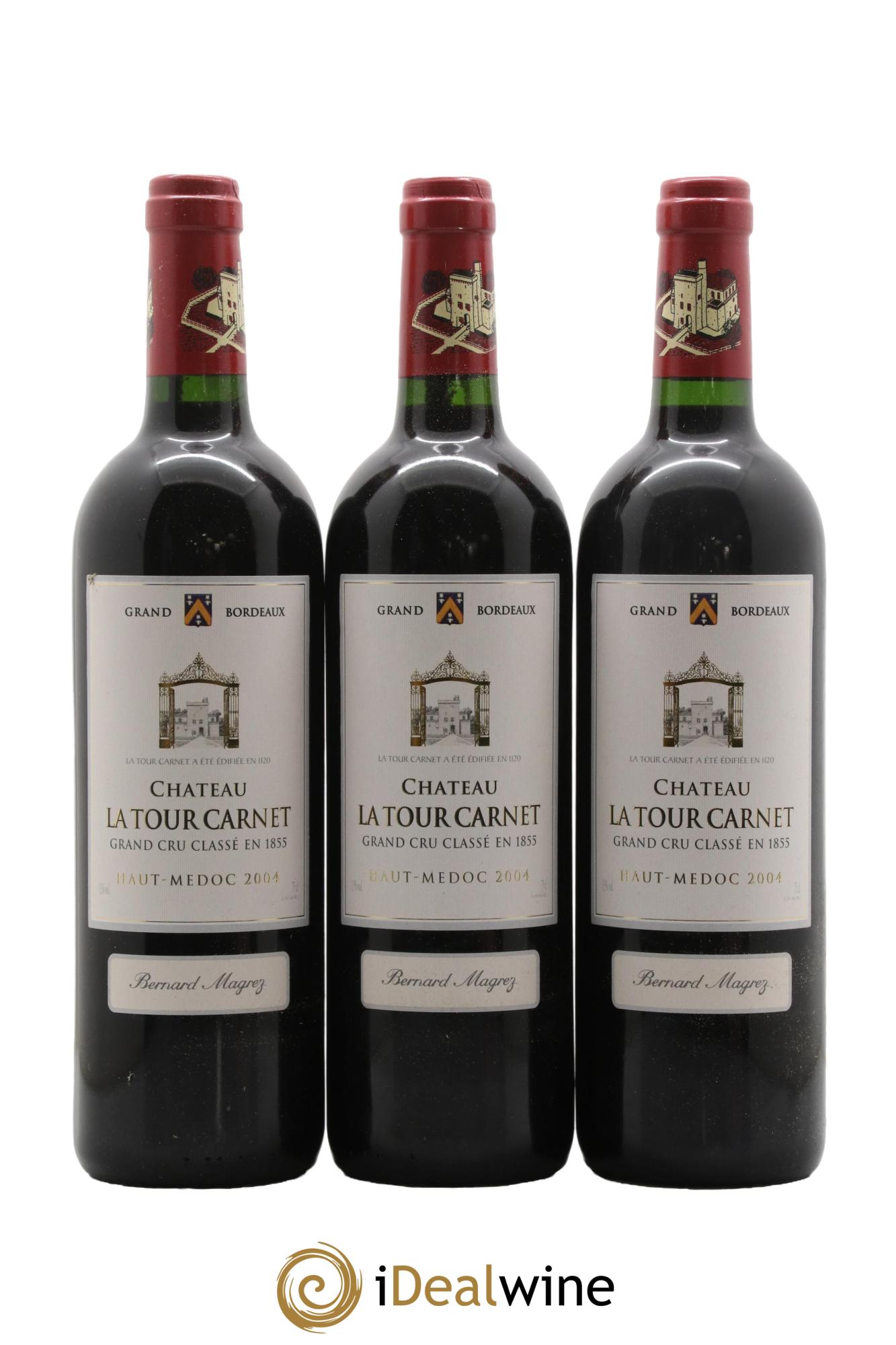 Château la Tour Carnet 4ème Grand Cru Classé 2004 - Lotto di 3 bottiglie - 0