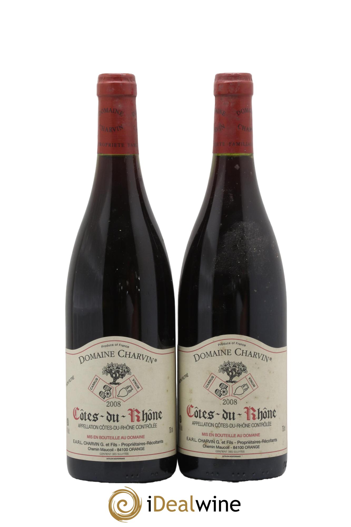 Côtes-du-Rhône Charvin (Domaine) 2008 - Lot de 2 bouteilles - 0