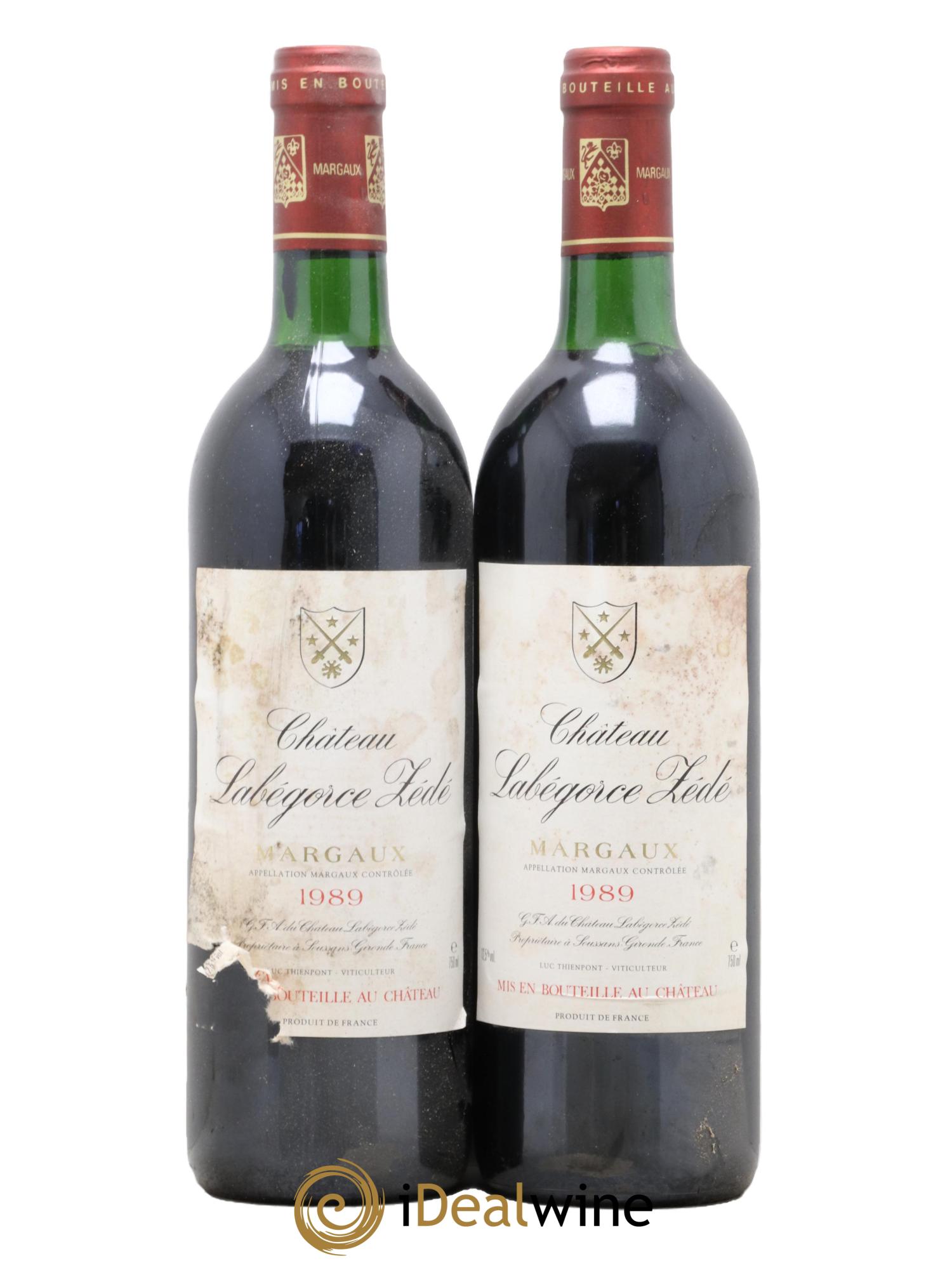 Château Labegorce Zédé Cru Bourgeois 1989 - Lot de 2 bouteilles - 0