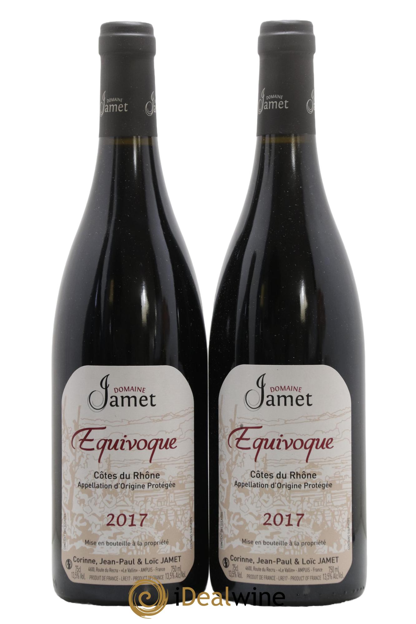 Côtes-du-Rhône Equivoque Jamet (Domaine) 2017 - Lotto di 2 bottiglie - 0