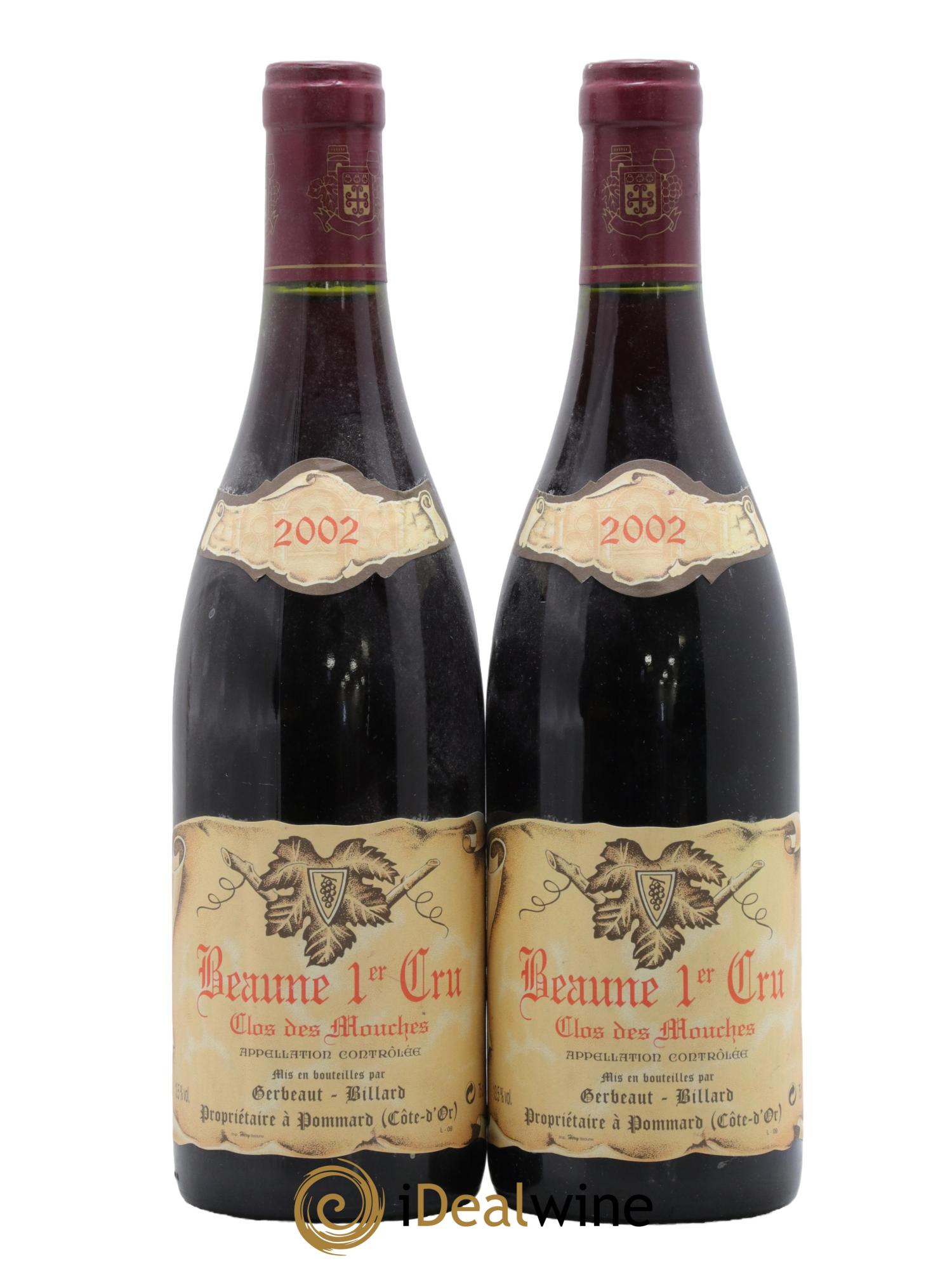 Beaune 1er Cru Clos des Mouches Domaine Gerbeaut-Billard 2002 - Lot de 2 bouteilles - 0