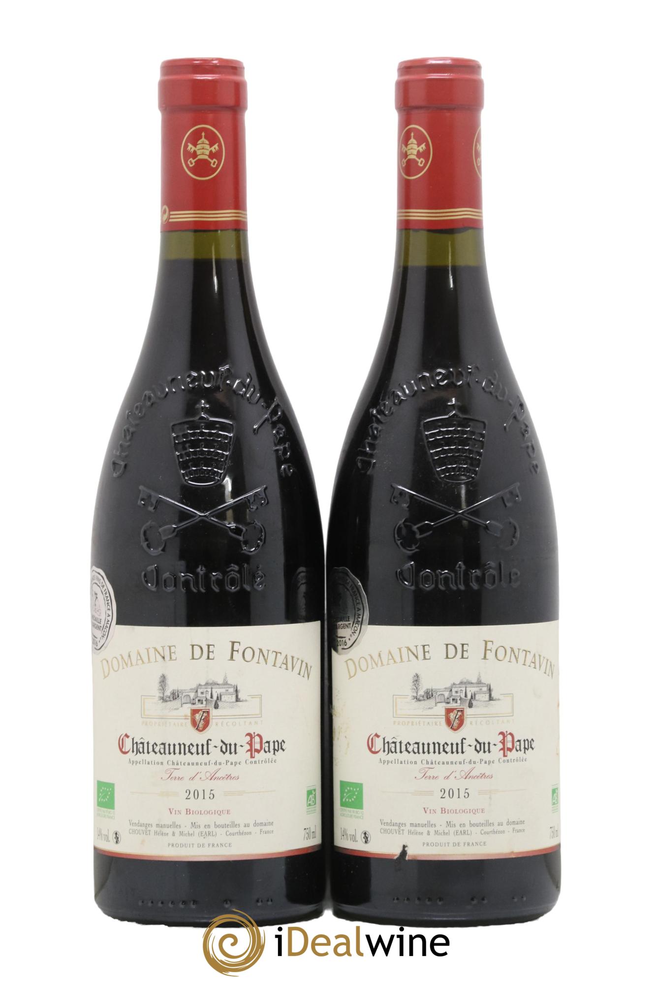 Châteauneuf-du-Pape Terre d Ancetres Fontavin Helene et Michel Chouvet 2015 - Lot de 2 bouteilles - 0